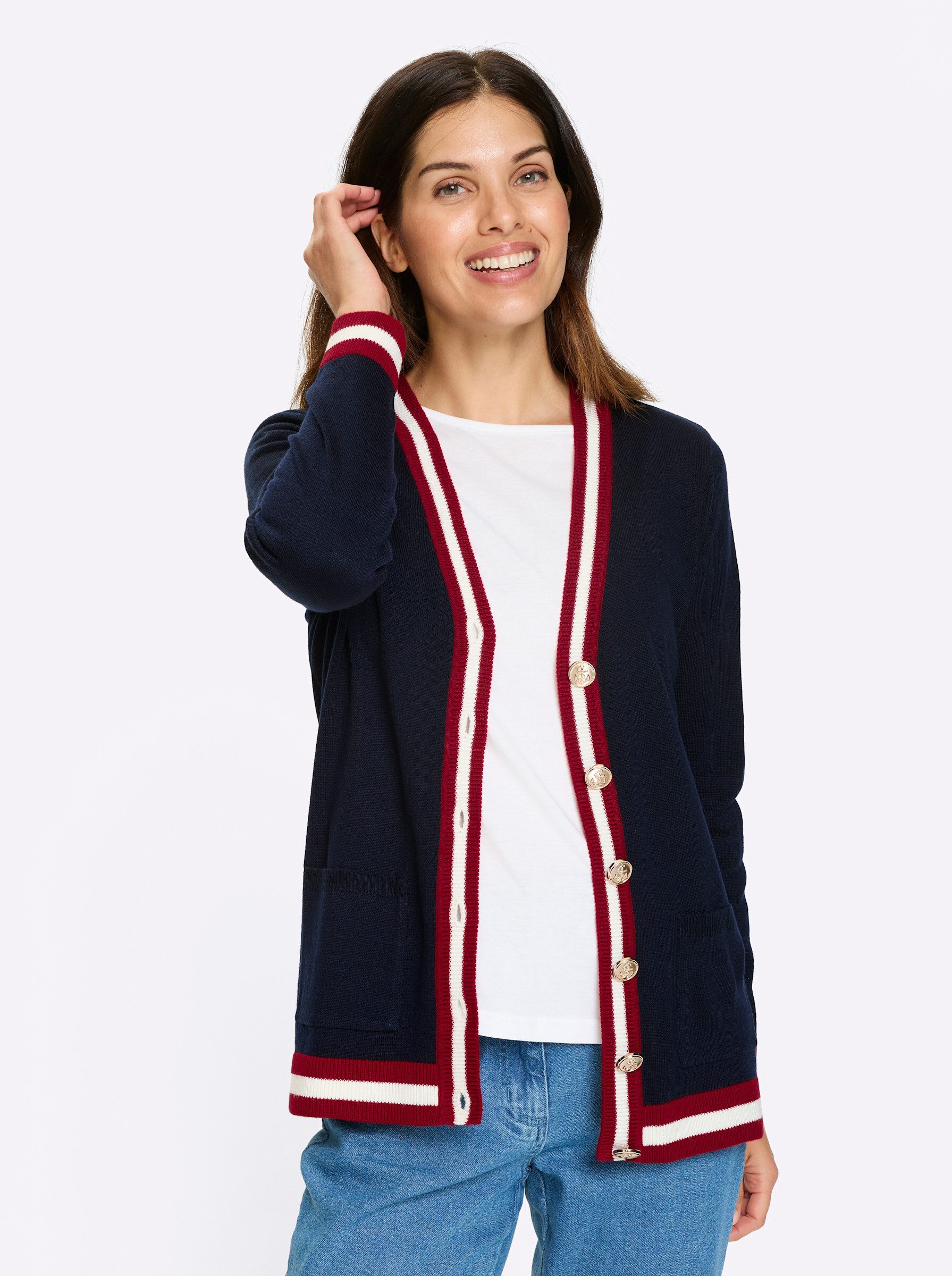 Strickjacke Strickjacke Langarm Jersey