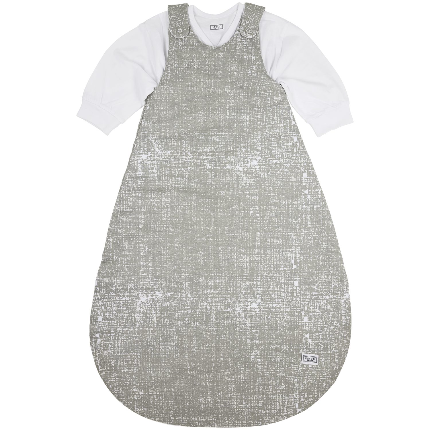 Meyco Baby Babyschlafsack Fine Lines Grey (100% Baumwolle, 1 tlg), 74/80