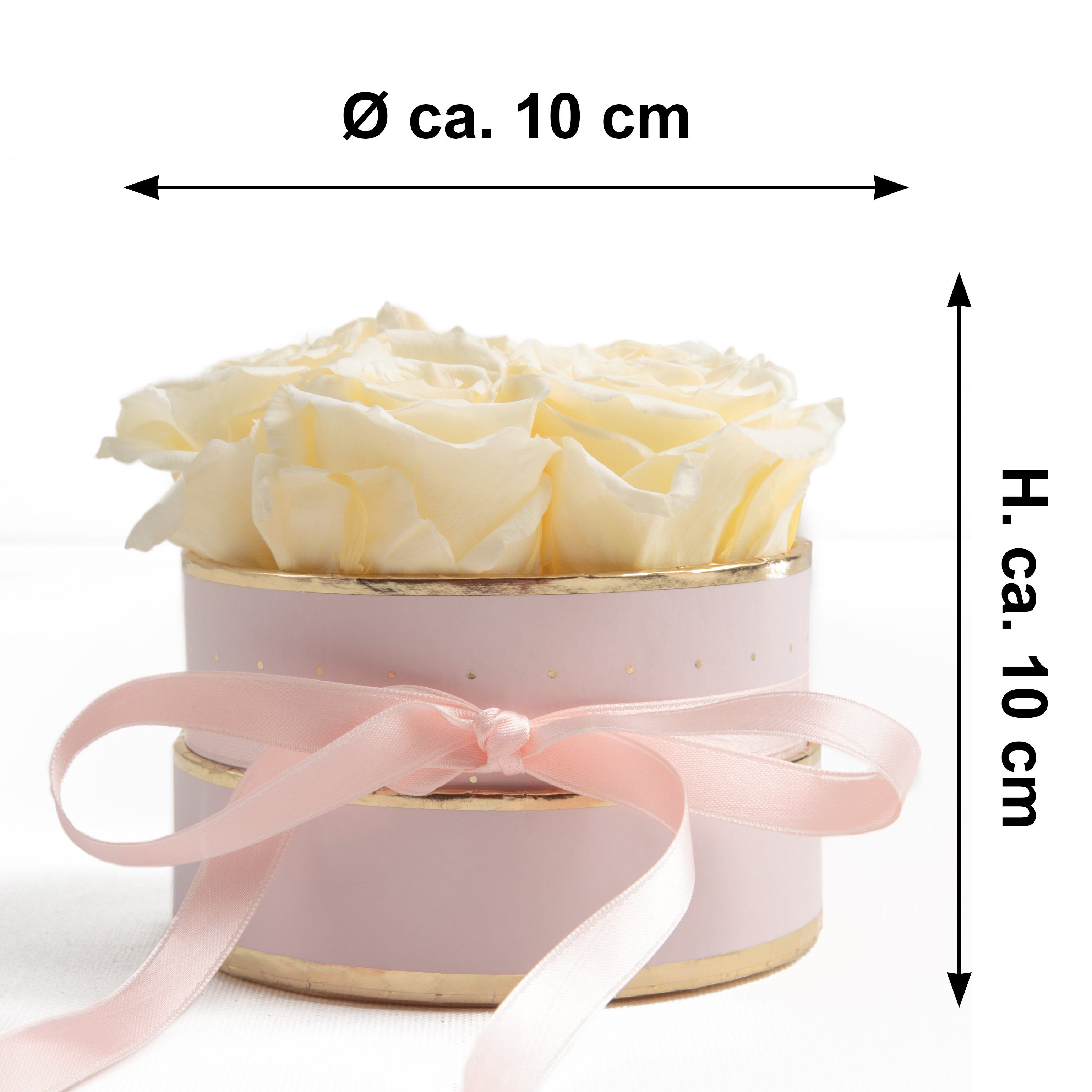 Kunstblume Infinity Rosenbox rosa rund 4 günstig online kaufen