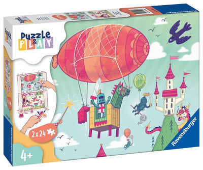 Ravensburger Puzzle & Play Ritterburg 2 inkl. Spielfiguren 05596, 24 Puzzleteile