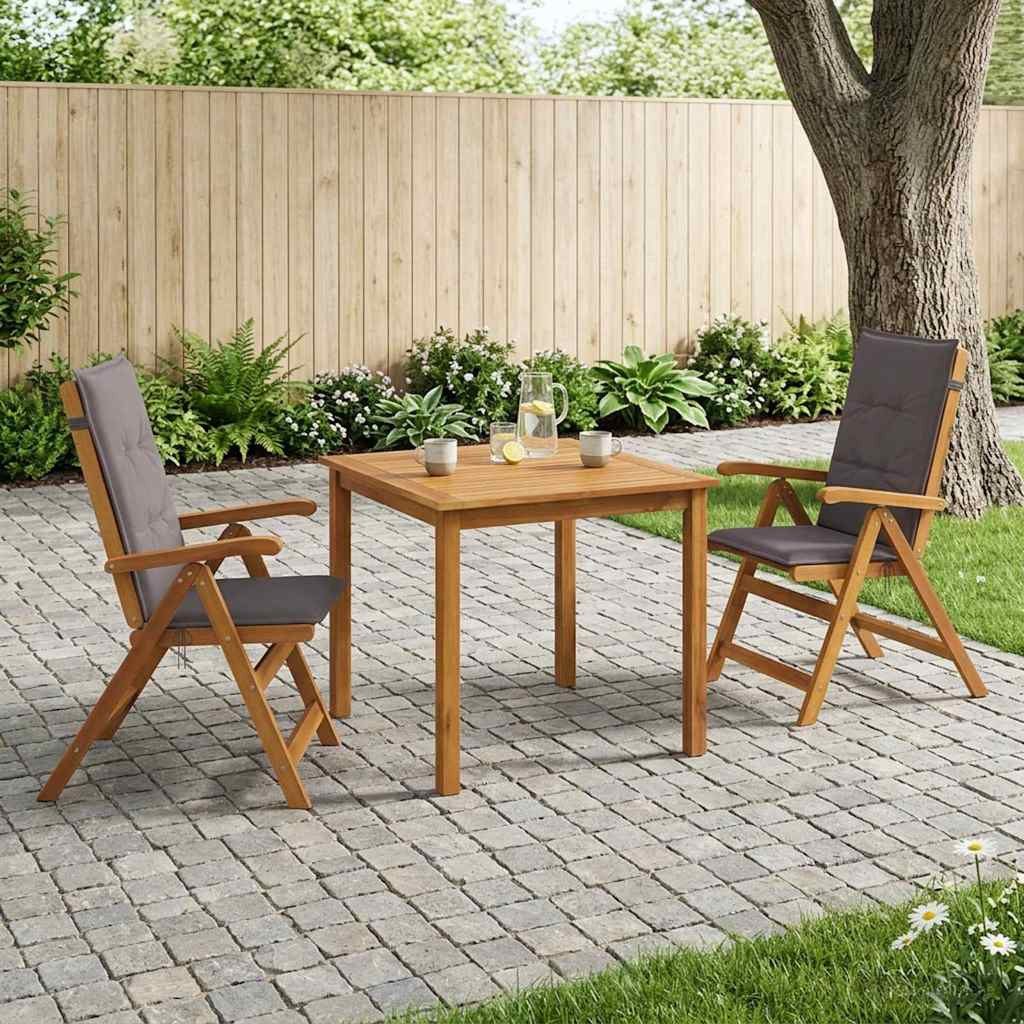 vidaXL Garten-Essgruppe 3-teilige Garten-Essgruppe Natur Massivholz