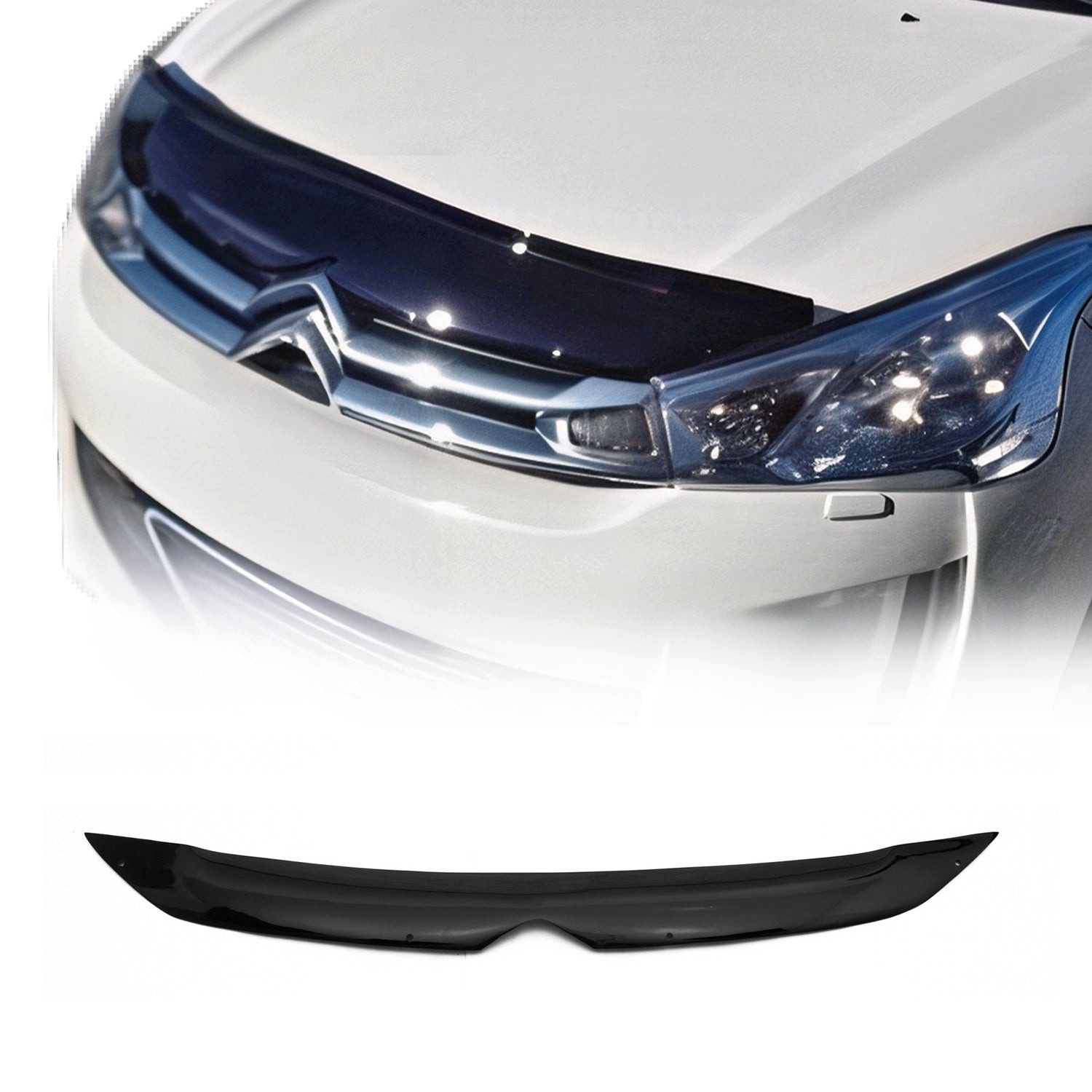 OMAC Lüftungsgitter Motorhaube Deflektor schutz für Citroen C4 Aircross 2012-2017 Dunkel (1 St), Luftabweiser, Abweiser, Schneeschutz, Langlebig,Einfache Montage