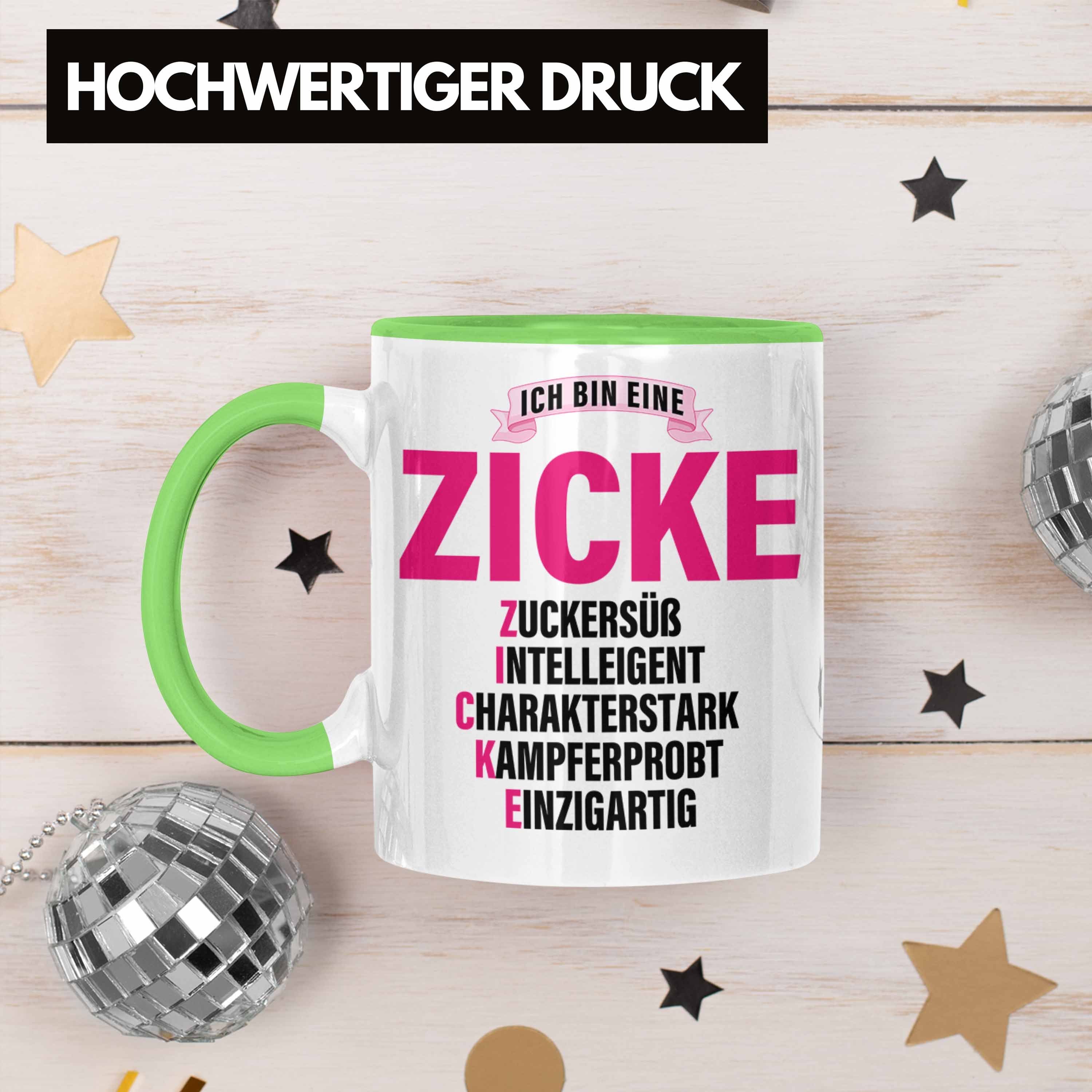 Kaffeetasse Pink Trendation Frau Tasse Lustig Grün Trendation Zicke Frauen Tasse Geschenk - für