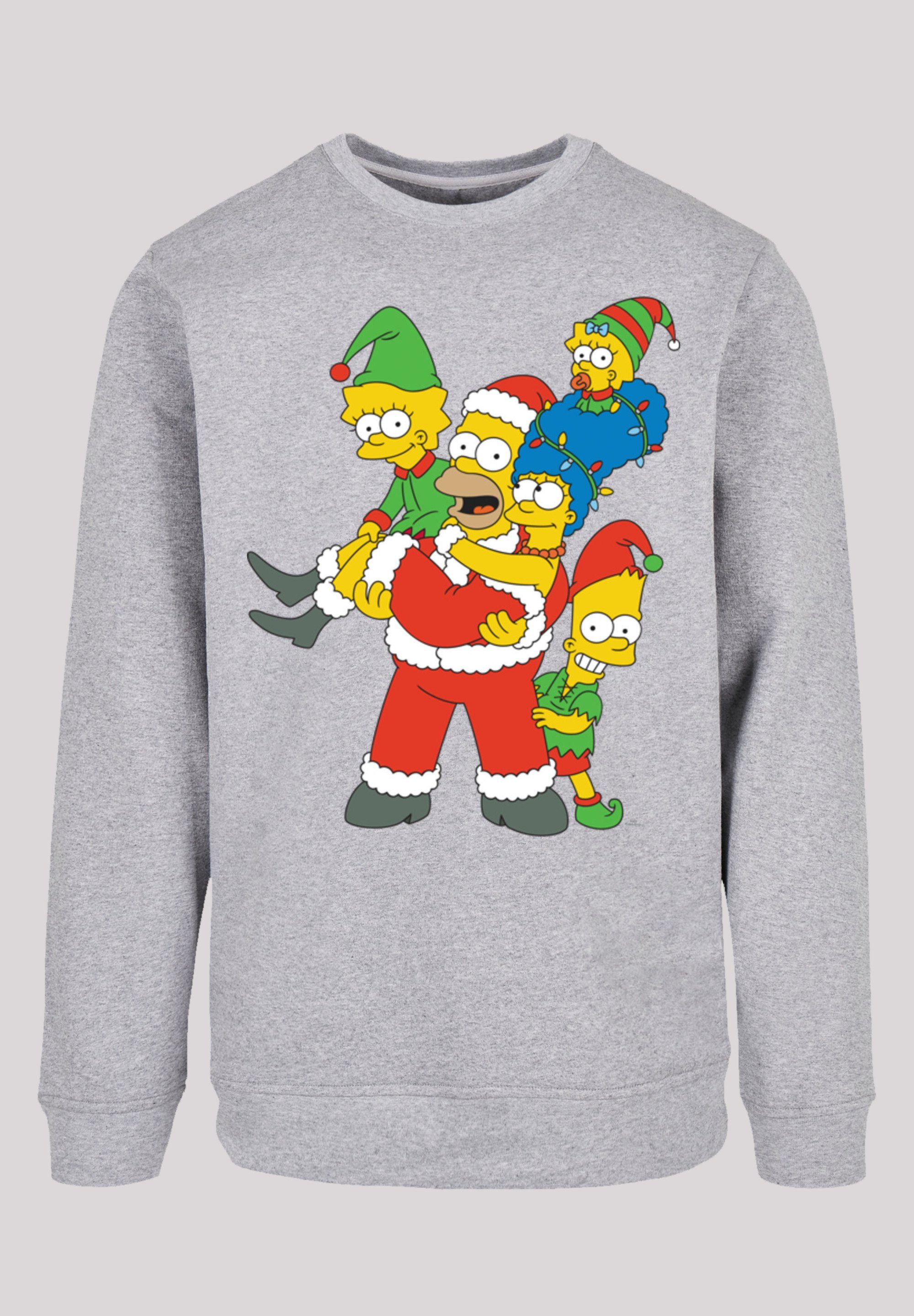Crewneck The F4NT4STIC Basic with (1-tlg) Christmas -GRY Herren Simpsons Kapuzenpullover Family