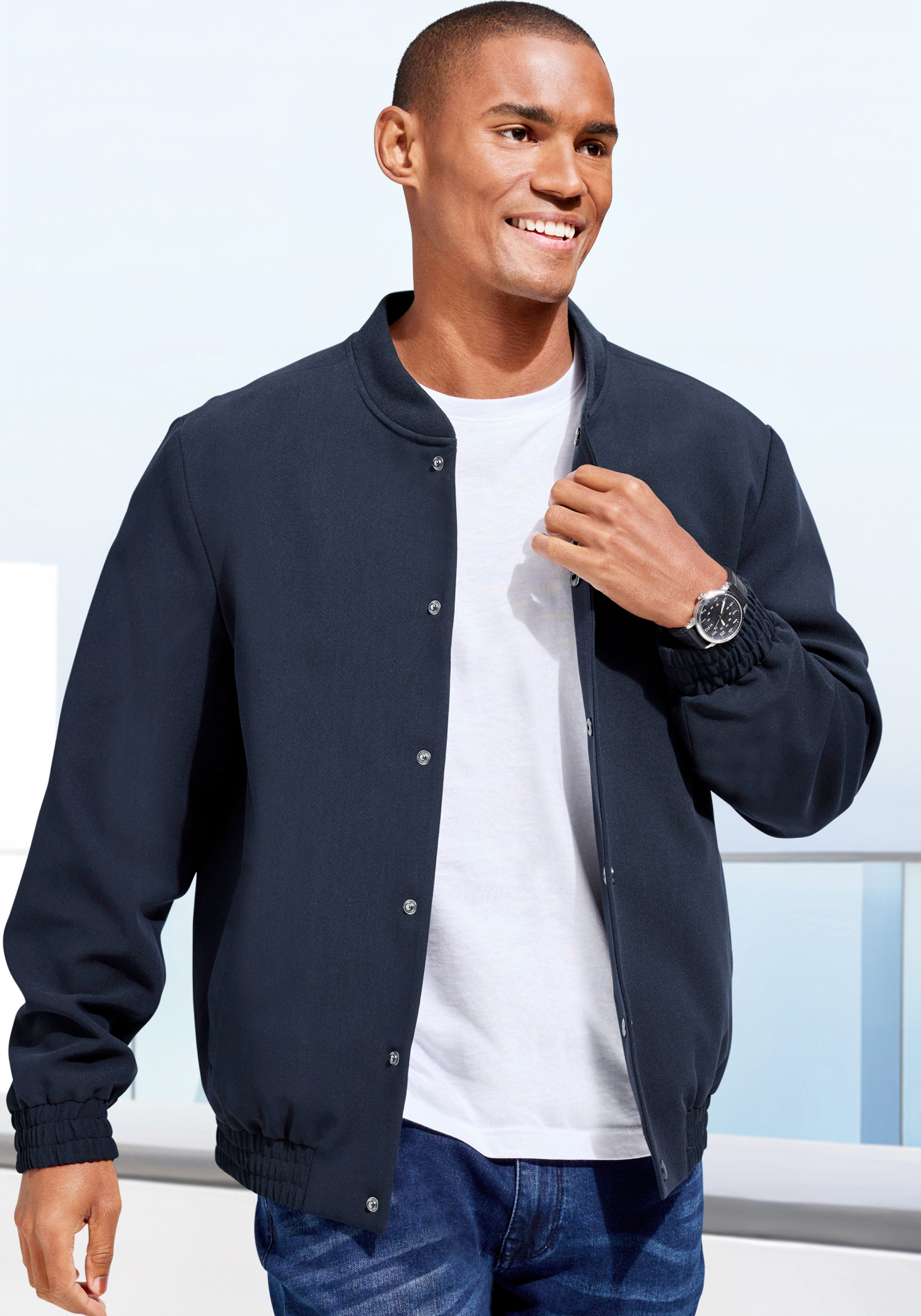 John Devin Blouson mit Rippkragen Übergangsjacke mit Innentasche, aus leich günstig online kaufen