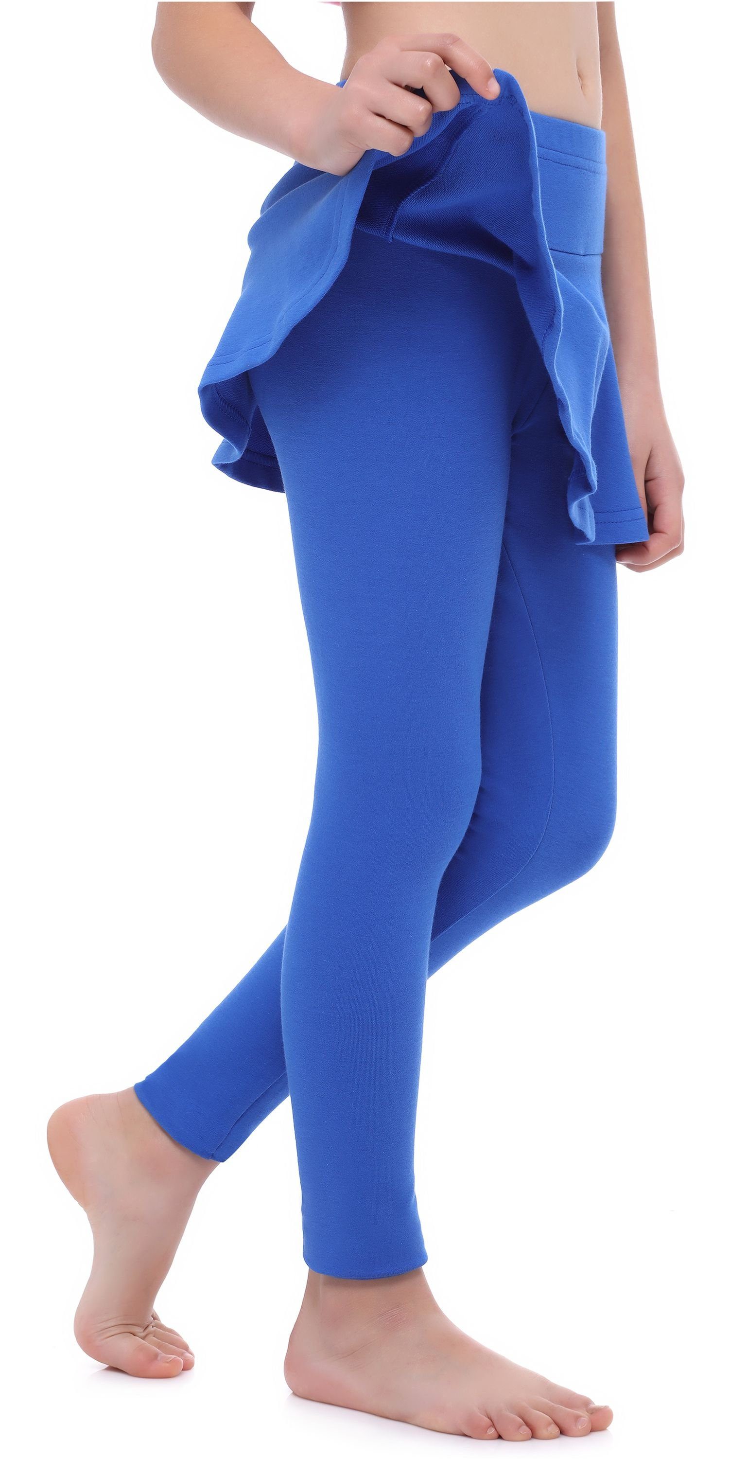 aus mit Leggings (1-tlg) Baumwolle Bund MS10-254 Style Kobalt Merry Rock Mädchen elastischer Lange Leggings