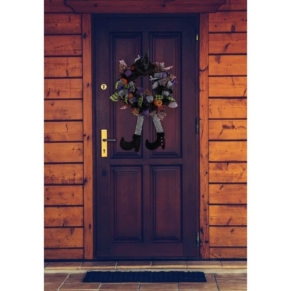GelldG Girlande Halloween Hexenkranz Haustürdekoration Tür hängende Dekoration, Kranz
