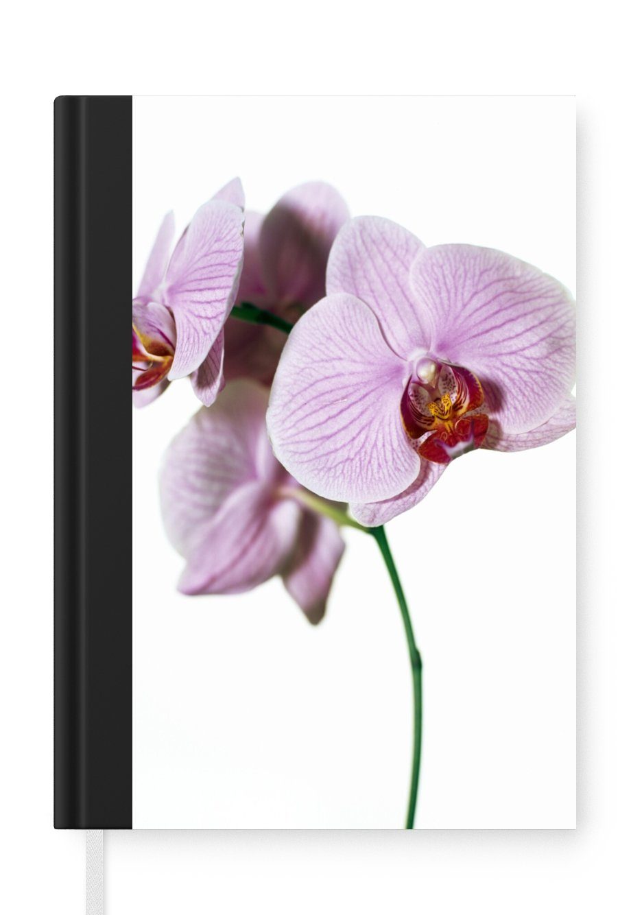 MuchoWow Notizbuch Rosa Orchideenblüte, Journal, Merkzettel, Tagebuch, Notizheft, A5, 98 Seiten, Haushaltsbuch