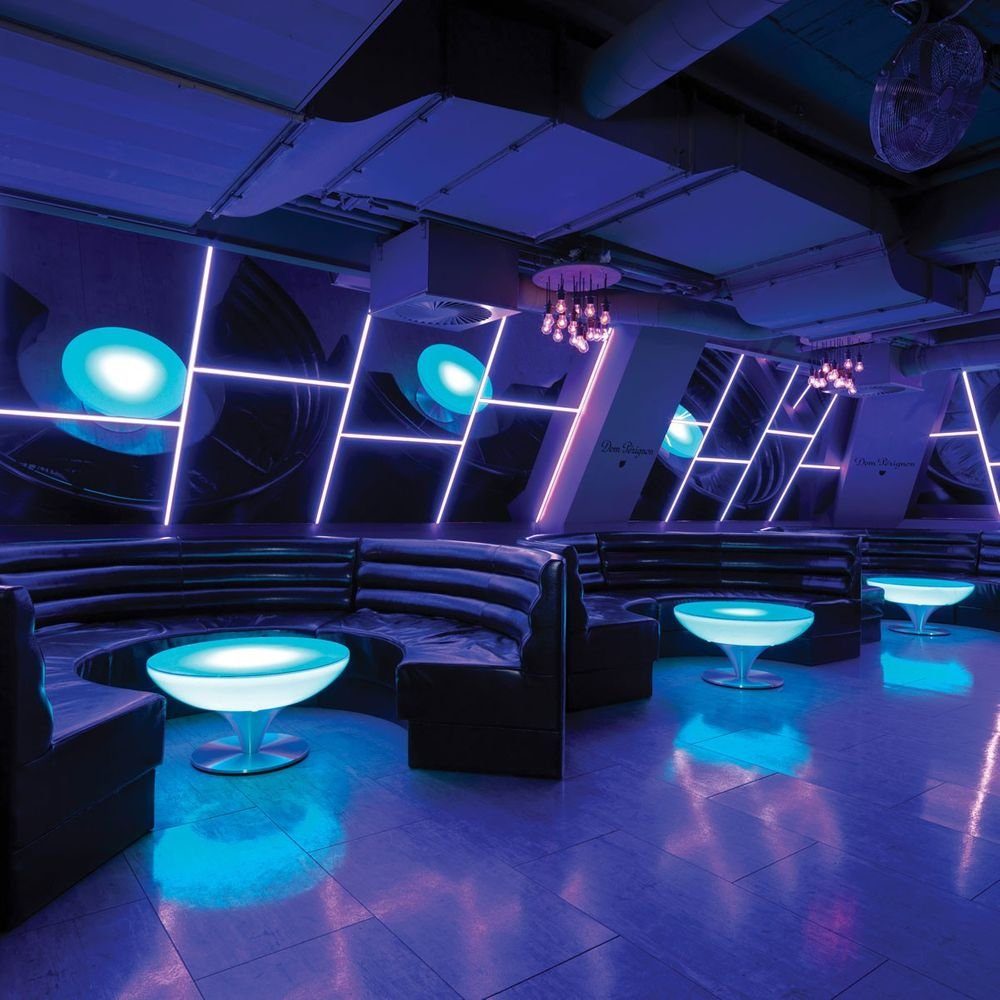 Lounge Alu-Gebürstet, LED Transluzent Weiß, Table Moree Dekolicht 45cm Pro