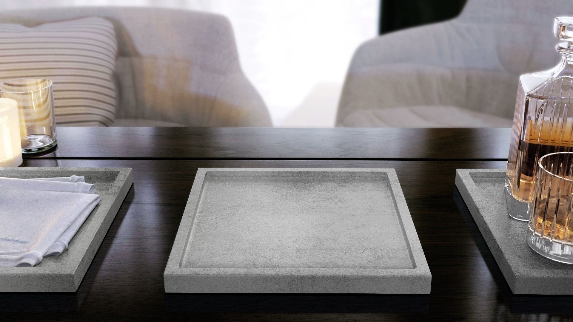 Vladon Dekoschale Maya (moderne Dekorationsschale, eckig), Beton Oxid-Optik günstig online kaufen