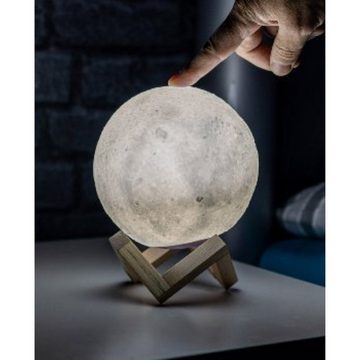 ChiliTec LED Dekolicht Tischleuchte Dekoleuchte Mond 3D Ø 15cm - Akku Touch Dekolicht