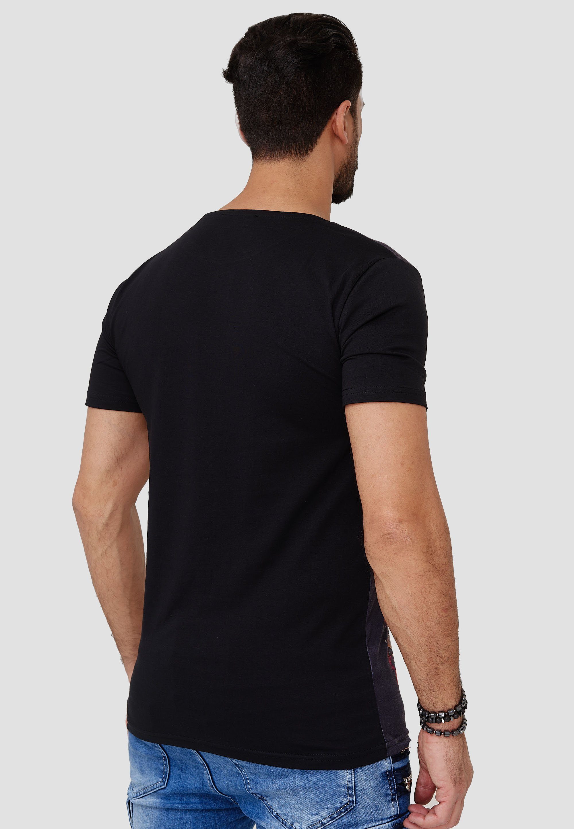 OneRedox T-Shirt Design) TS-1592C Tee, Casual modischem im (Shirt Freizeit 1-tlg., Kurzarmshirt Polo Fitness