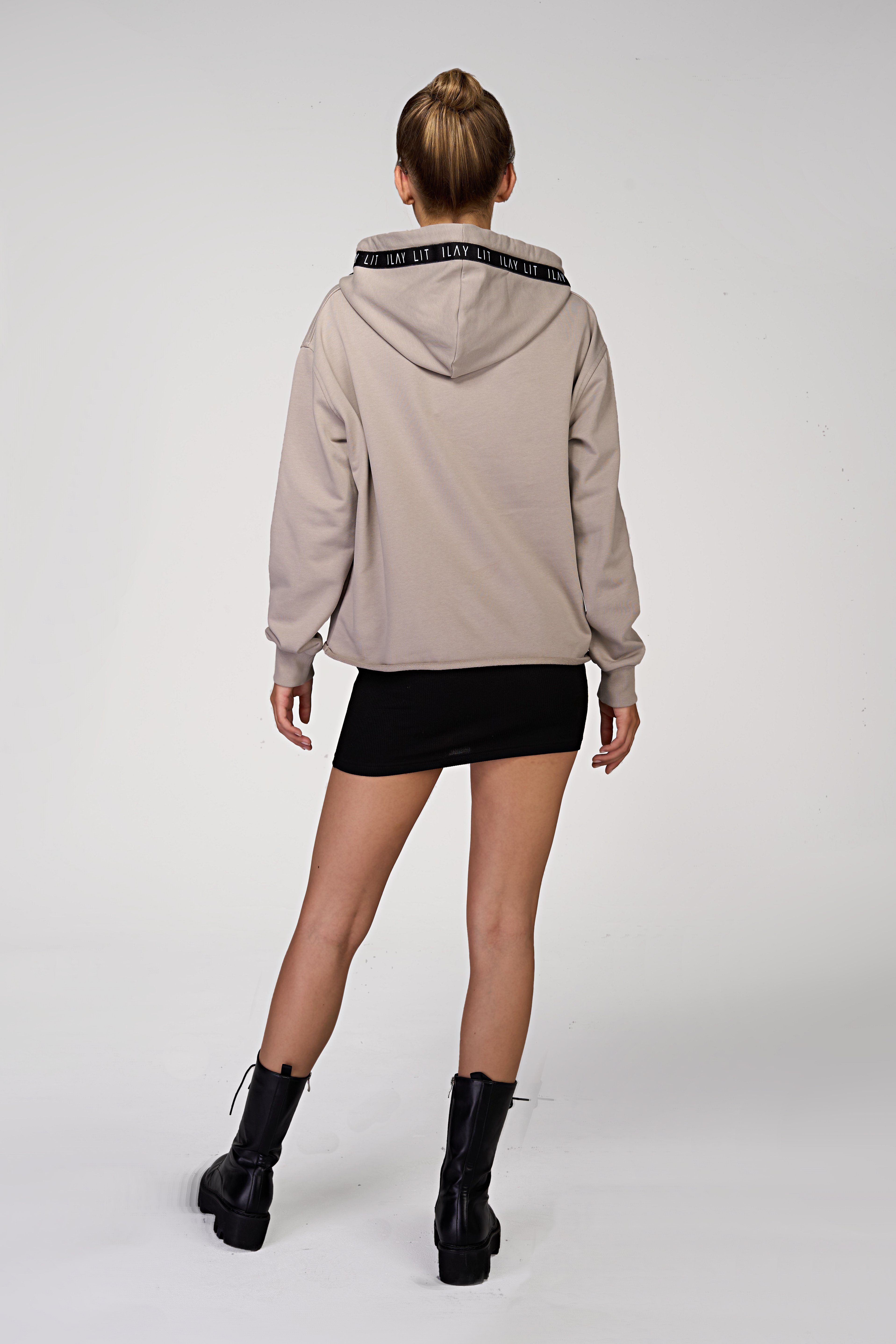 ILAY Lit Hoodie Oversized Holy Hoodie Taupe- Urban Streetwear