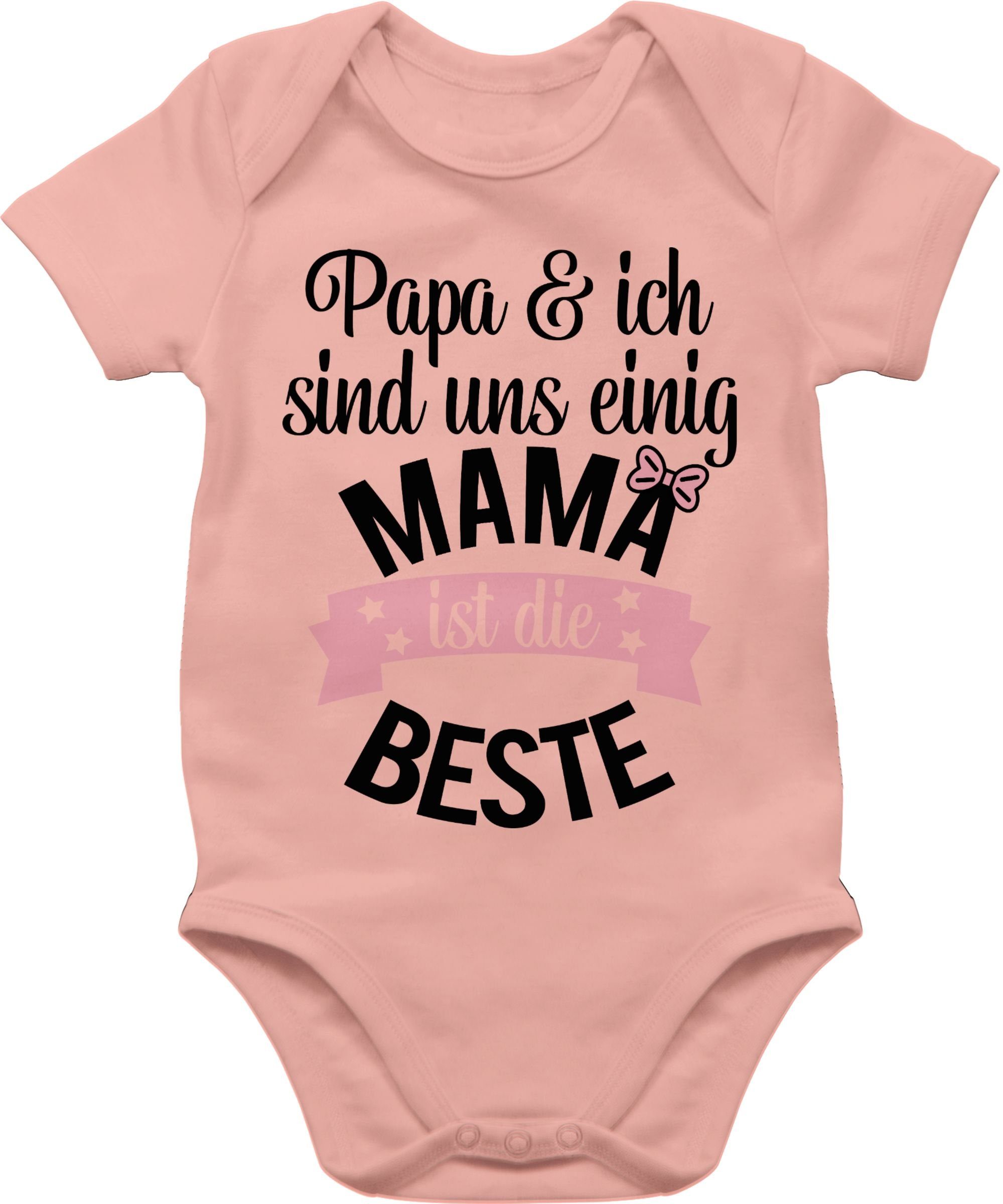 Shirtracer Shirtbody Mama ist Beste die Babyrosa Muttertagsgeschenk (1-tlg) 3