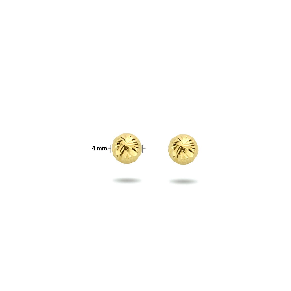 NICEANDnoble Paar Ohrstecker 585er Gold Ohrstecker Kugel diamantiert – Bild 4 von 5