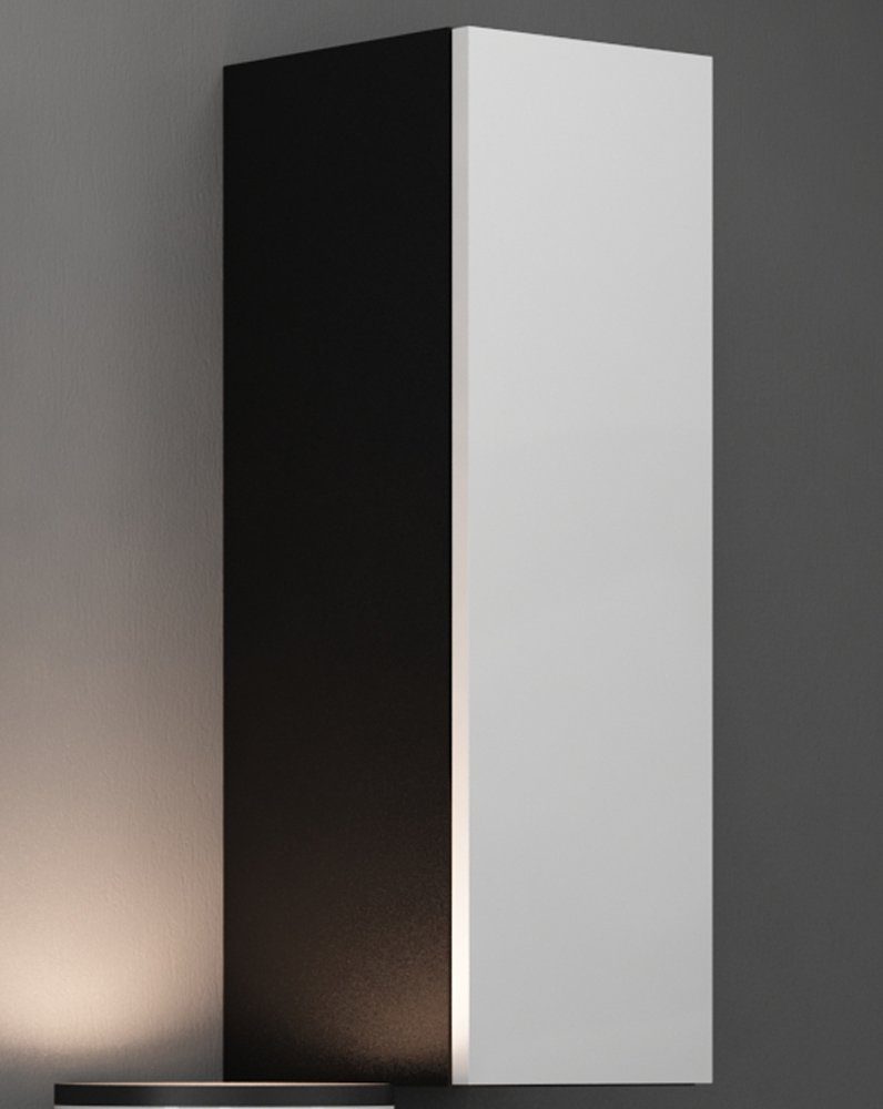 Wohnwand Vago 3xHängeschrank, Design mit Modern Hochglanzfronten, aus Push-to-Open, XIII, (5-St), und Wohnmöbel, bestehend 2xLowboard Stylefy Schwarz/Weiß (Set Wohnzimmer-Set),