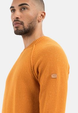 camel active Strickpullover mit Rundhalskragen Kontrastnaht