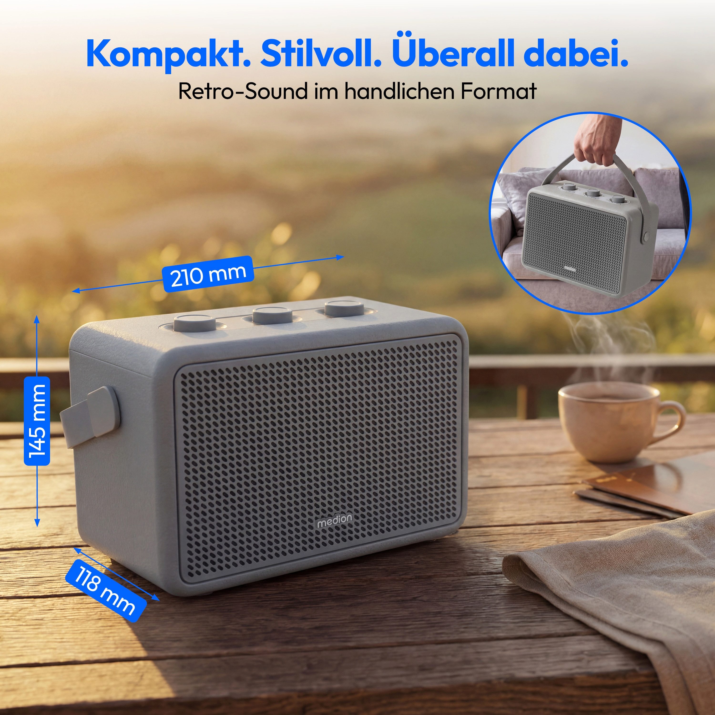 Medion® Medion Retro Bluetooth® Speaker LIFE BXO-1 (MD400008) Bluetooth-Lautsprecher (Bluetooth 5.3, 30 W)