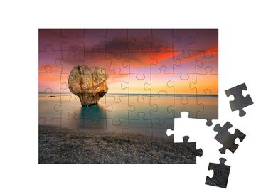 puzzleYOU Puzzle Felsskulptur: Preveli, Kreta, Griechenland, 48 Puzzleteile, puzzleYOU-Kollektionen Kreta, Felsen