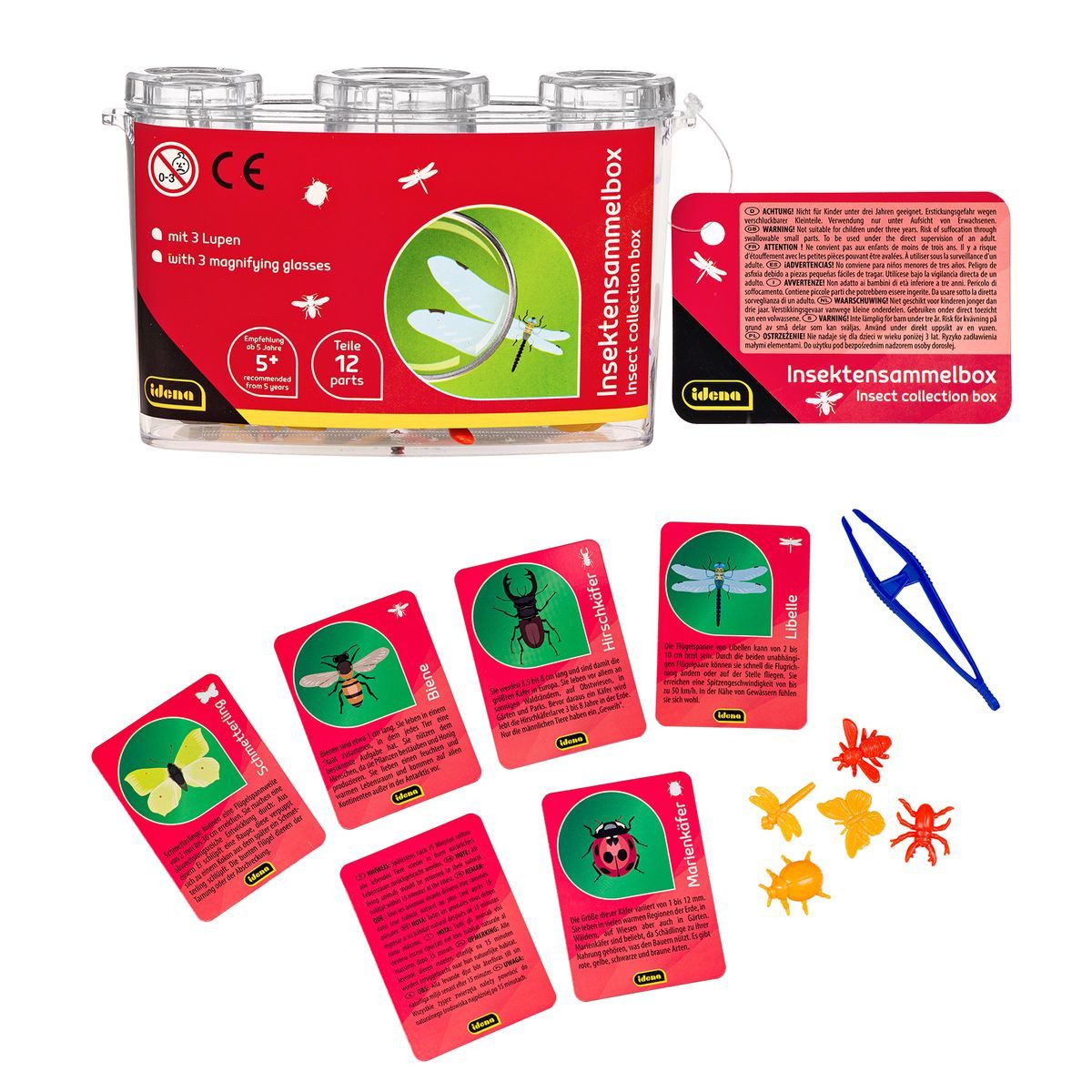 Idena Spiel Idena Insekten Sammelbox mit 3 Lupen