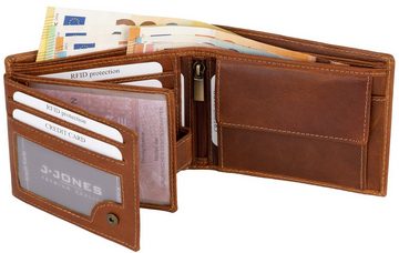 Jennifer Jones Geldbörse RFID echt Leder Portemonnaie Geldbörse Geldbeutel Herren Querformat, RFID Schutz