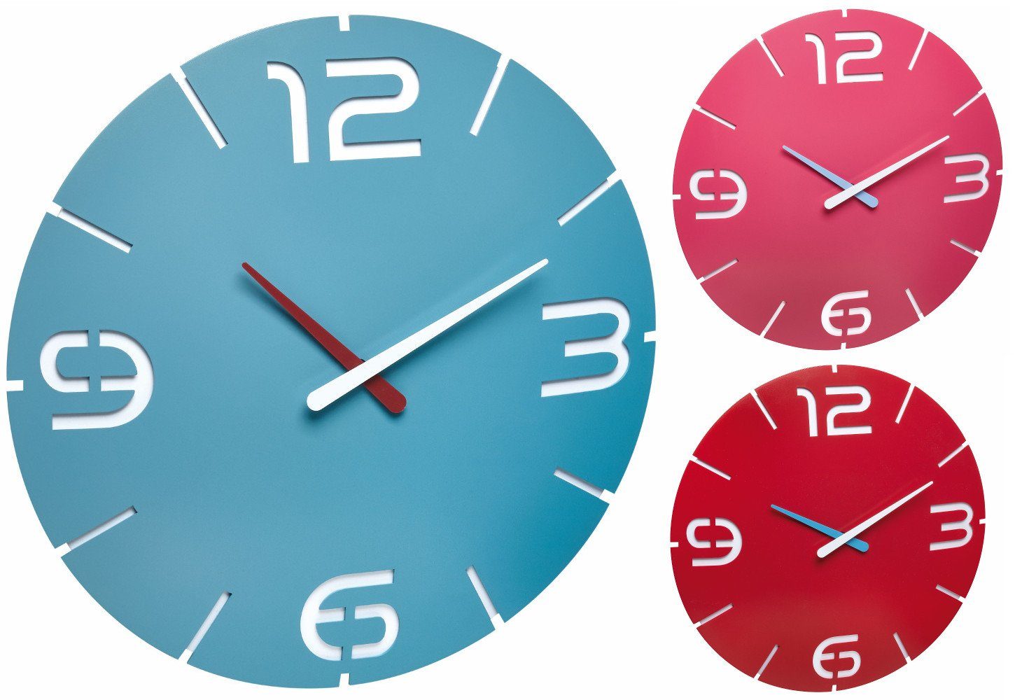 TFA Dostmann Wanduhr Design Wanduhr analog Contour TFA 60.3047 Quarzuhr 350 mm