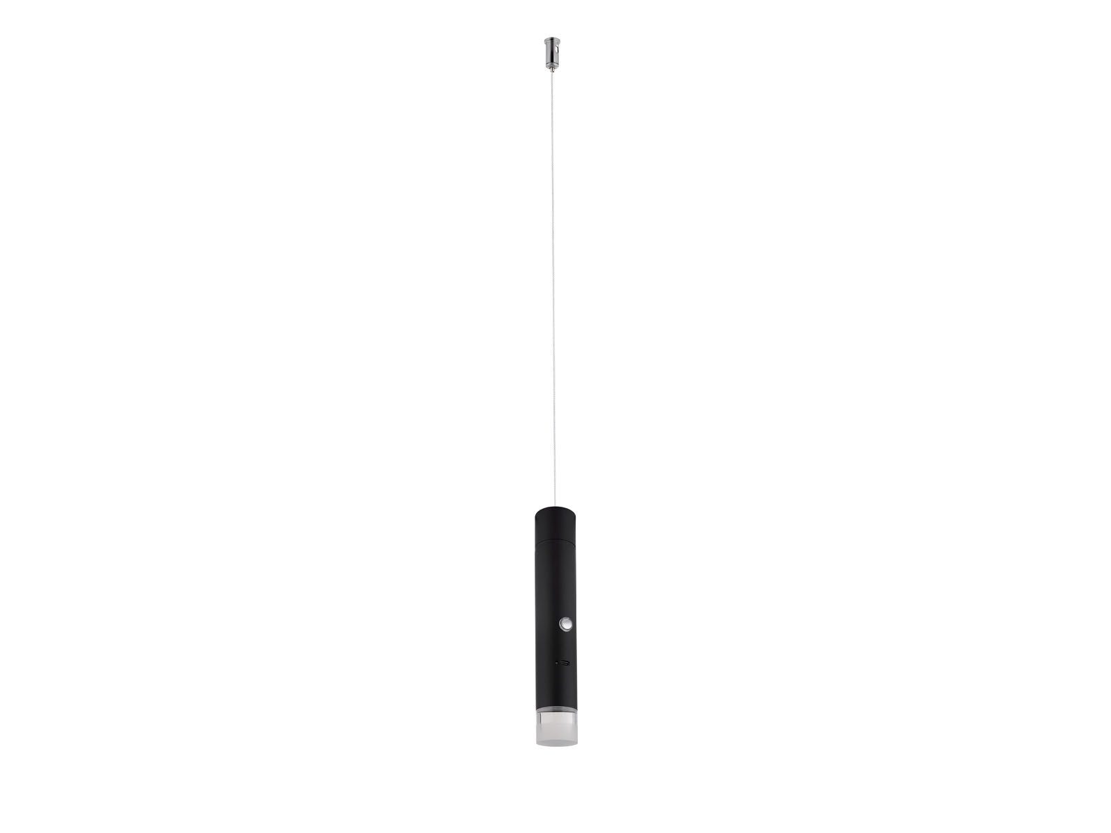 GLOBO LIGHTING LED Pendelleuchte, Dimmfunktion, LED fest integriert, Warmweiß, 2in1 Akku-Lampe Schwarz: Hängelampe einflammig & Taschenlampe, Ø 3,8cm