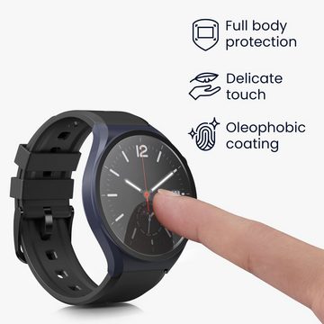 kwmobile Smartwatch-Hülle 2x Hülle für Xiaomi Watch S1, Fullbody Fitnesstracker Glas Cover Case Schutzhülle Set