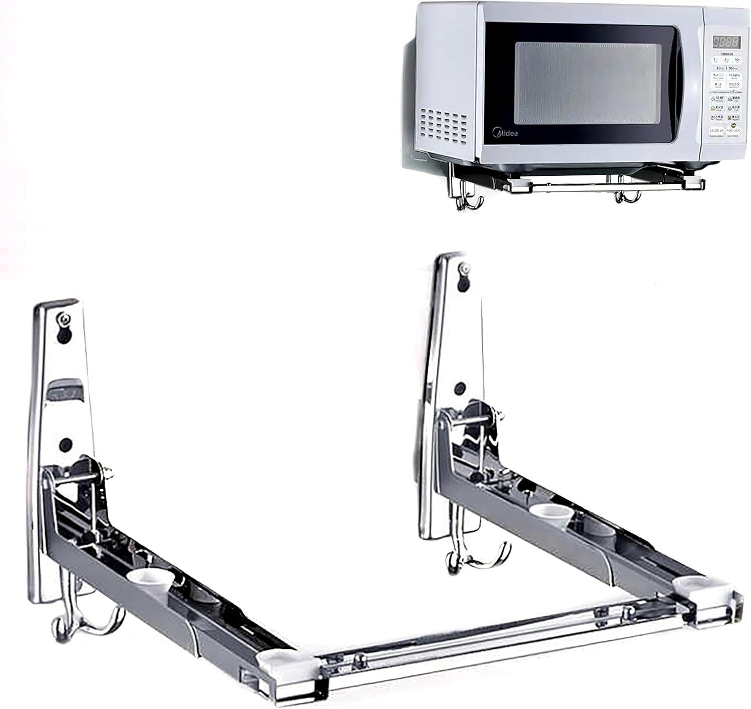 MOPUEA Mikrowellen-Wandhalterung Wandhalterung Mikrowelle Edelstahlarm verstellbar Tragkraft 100 lb