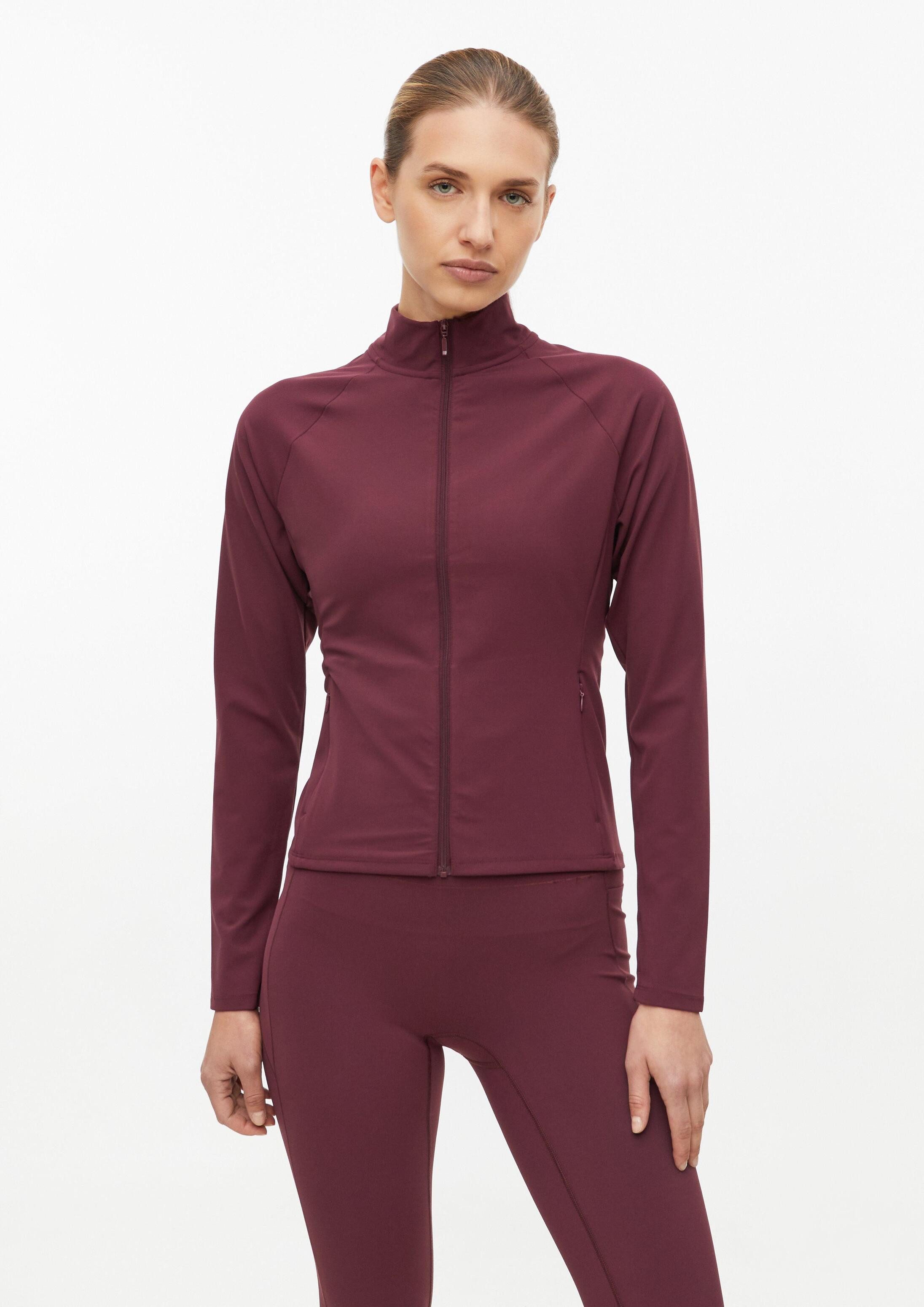 s.Oliver Sweatjacke Sweatshirt Elastische Sportjacke mit Taschen im Slim Fit