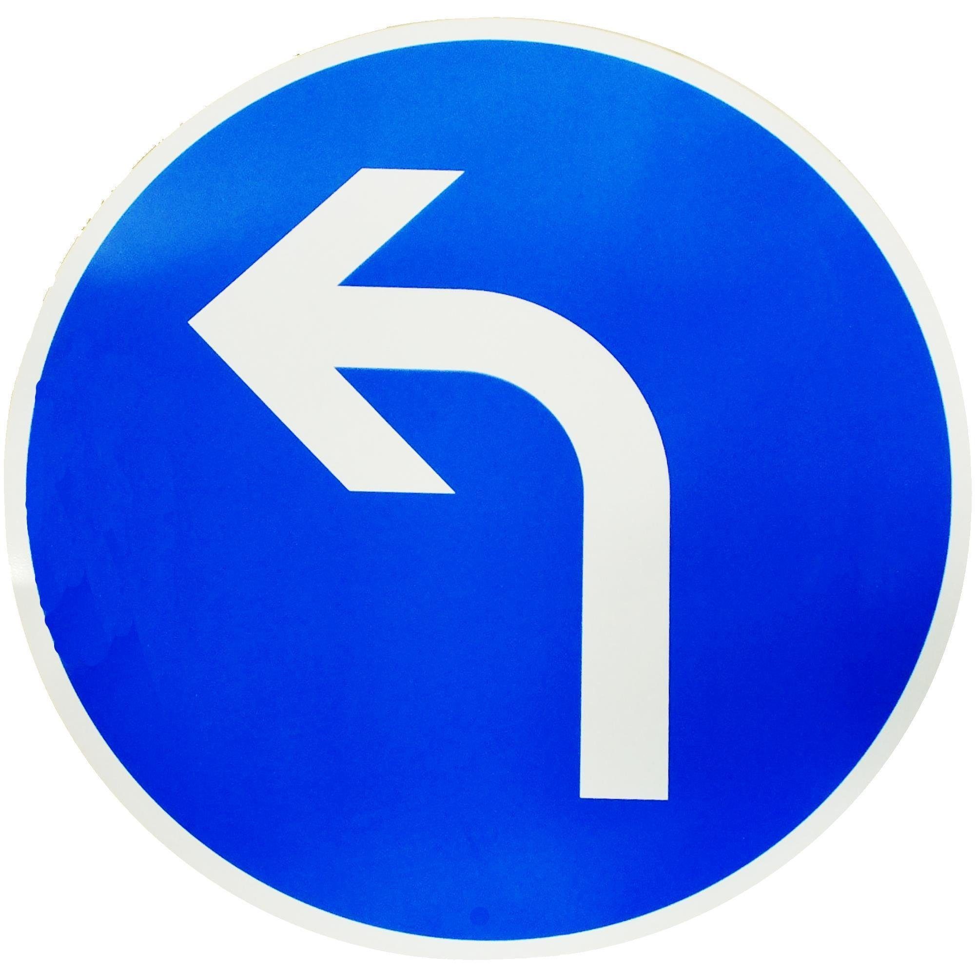 BauSupermarkt24 Verkehrsschild Verkehrszeichen Nr. 209-10 "Vorgeschriebene Fahrtrichtung links"420mm