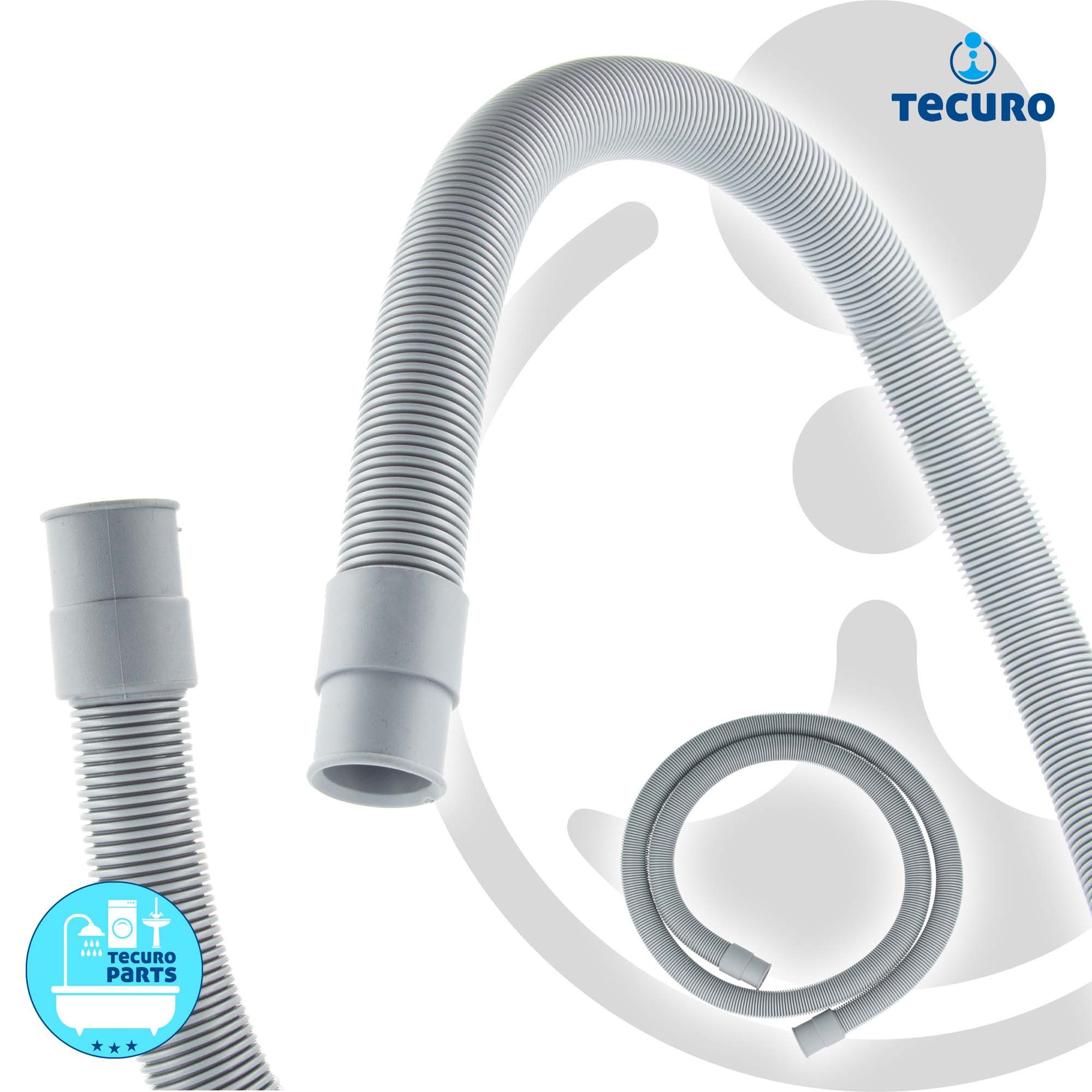 tecuro Schlauch Spiral Ablaufschlauch Ø 19/21 mm Waschmaschine Geschirrspüler