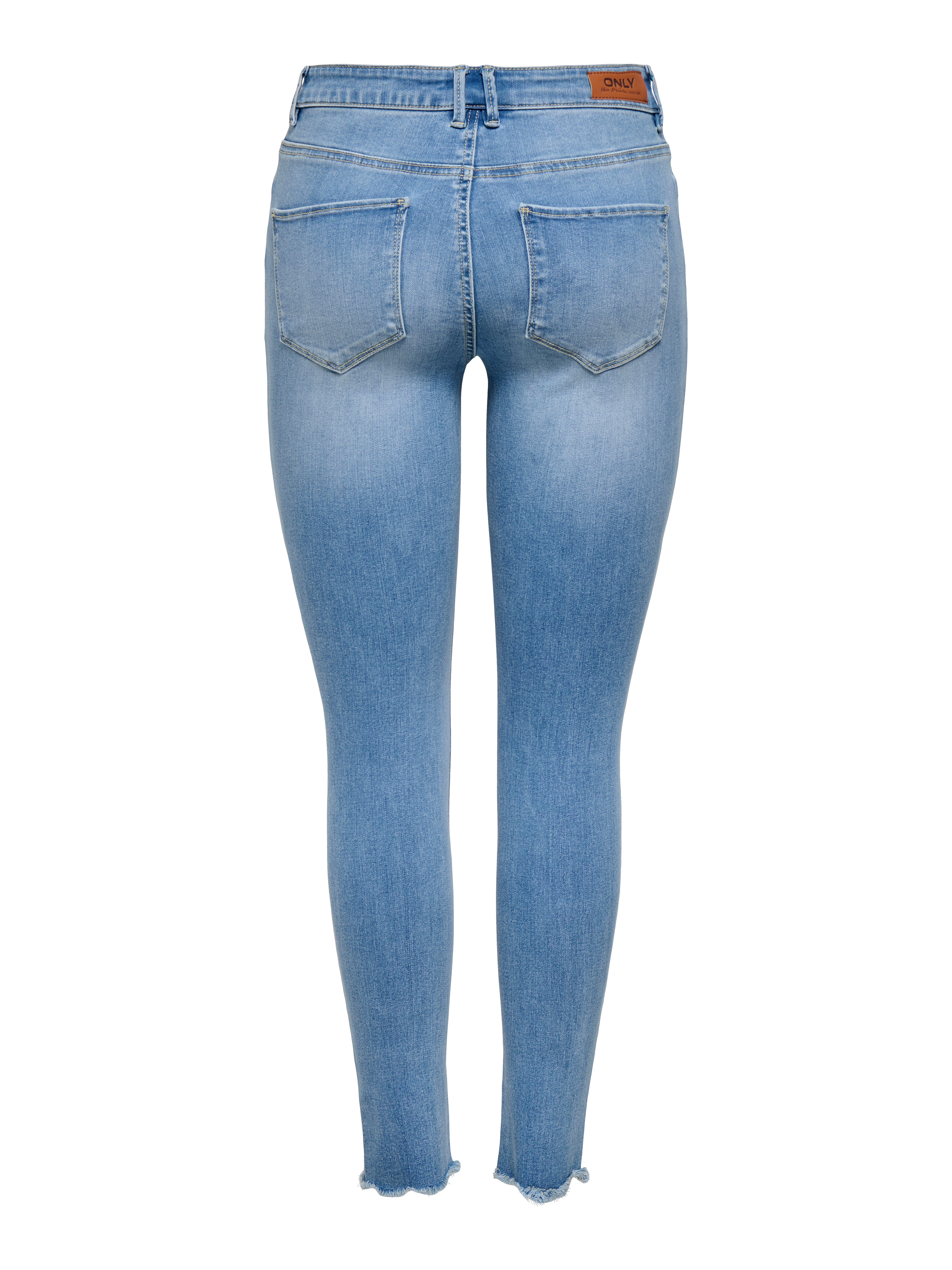 ONLY Skinny-fit-Jeans ONBLUSH MW COIN PCK ANK RW DNM Baumwollmischung, skinny fit, offener Saum, destroyed Effekte