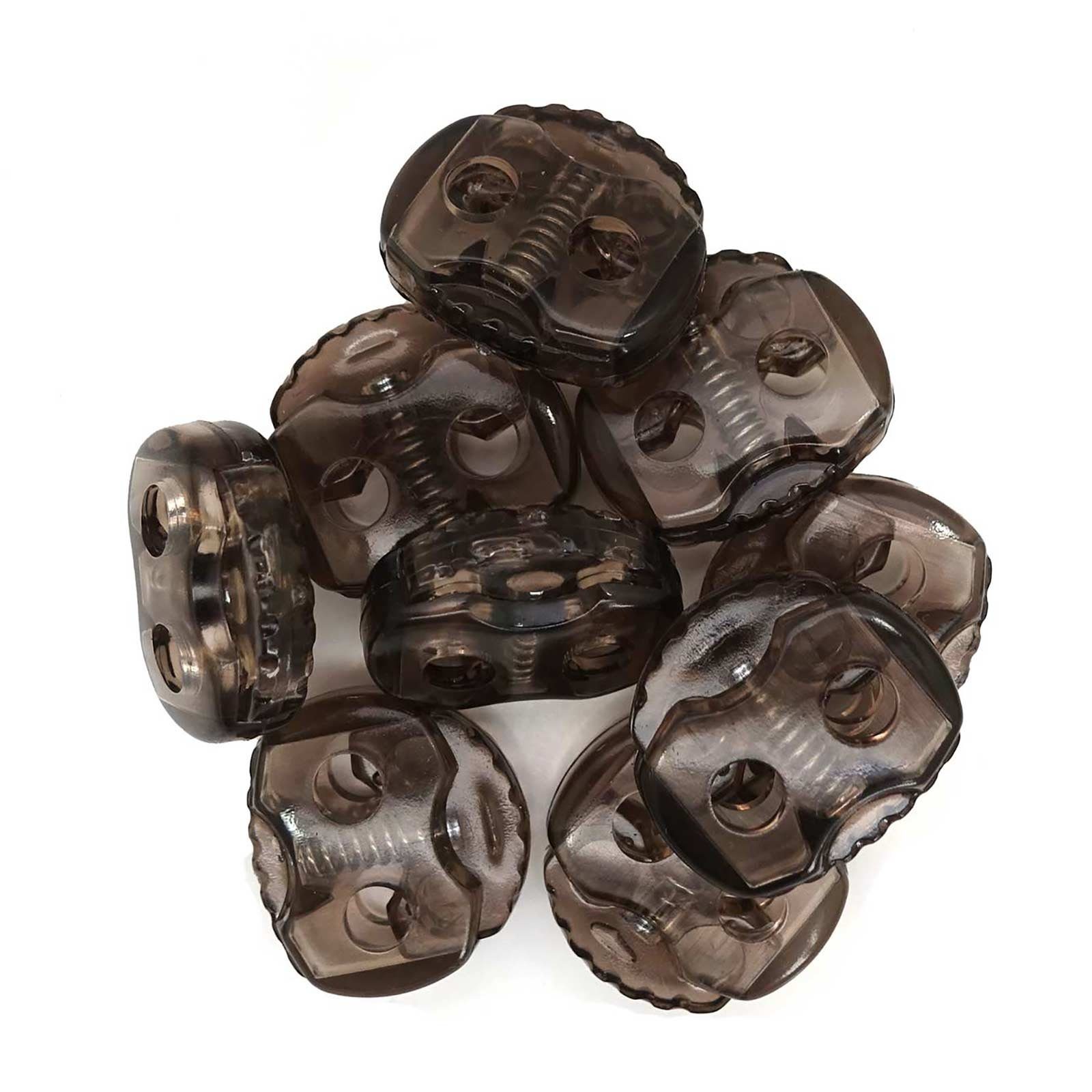 maDDma 10 Kordelstopper mit zwei Löchern 20x20mm, Durchzug 5mm Gurtstecker