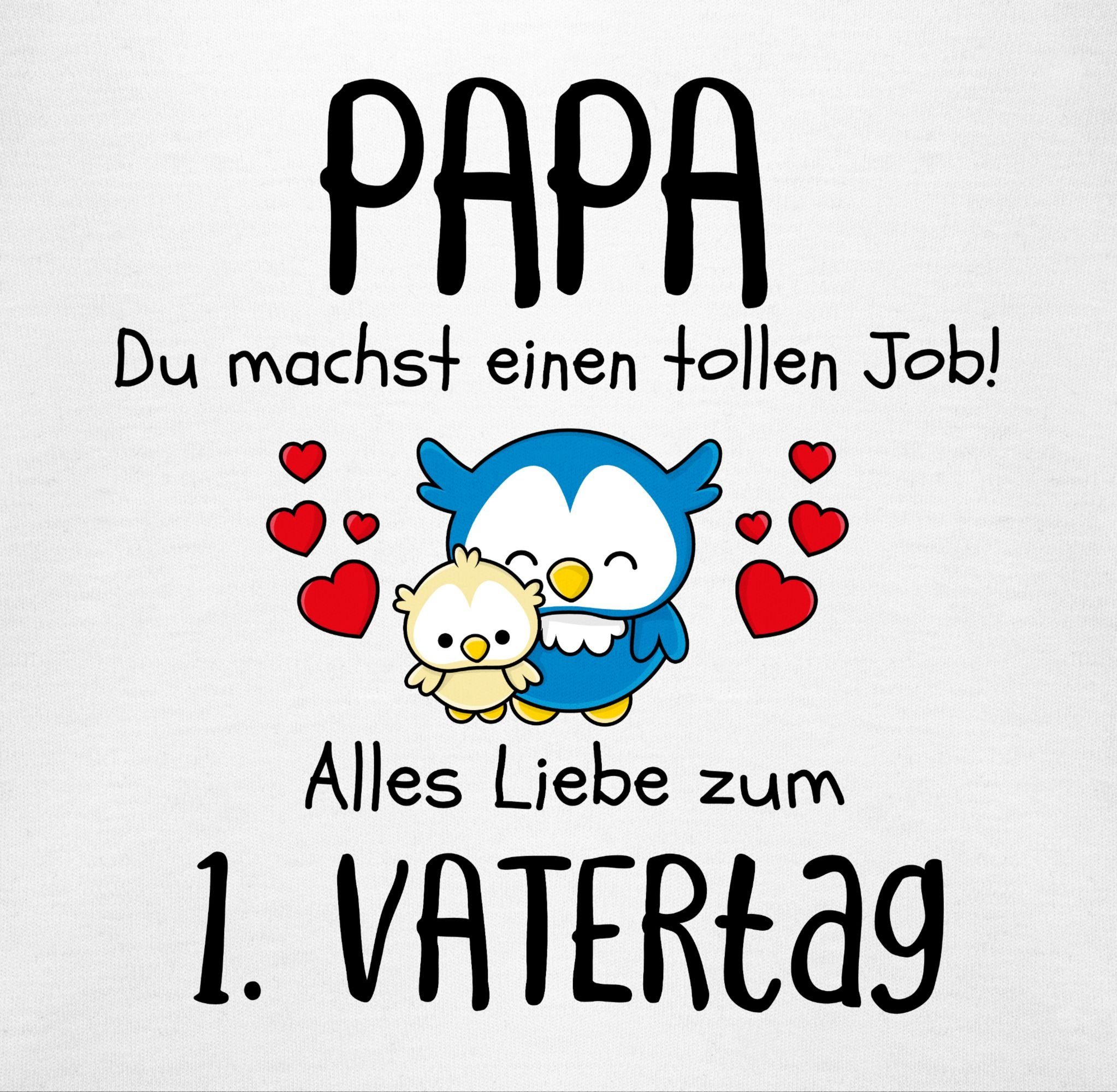 Shirtbody Geschenk 1. Job einen Baby 3 Vatertag machst - Papa Vatertag Shirtracer du Weiß tollen