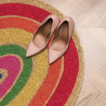Fußmatte Kokos Fußmatte Regenbogen, relaxdays, Höhe: 15 mm