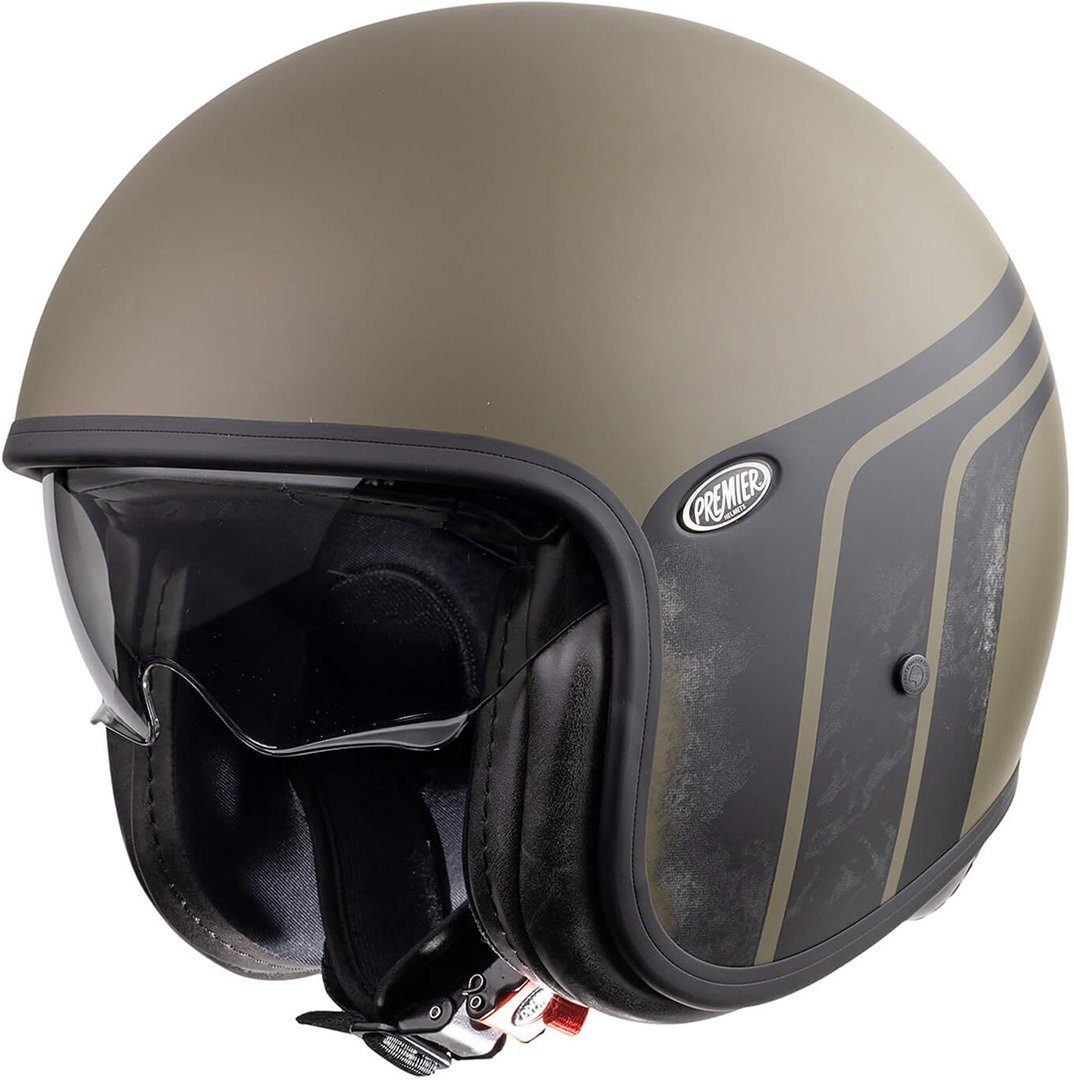 Motorradhelm Vintage BTR Military Green BM Jethelm