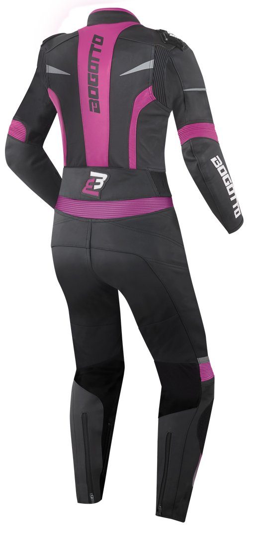Bogotto Motorradkombi Misano 2-Teiler Damen Motorrad Lederkombi protektoren reflektierende