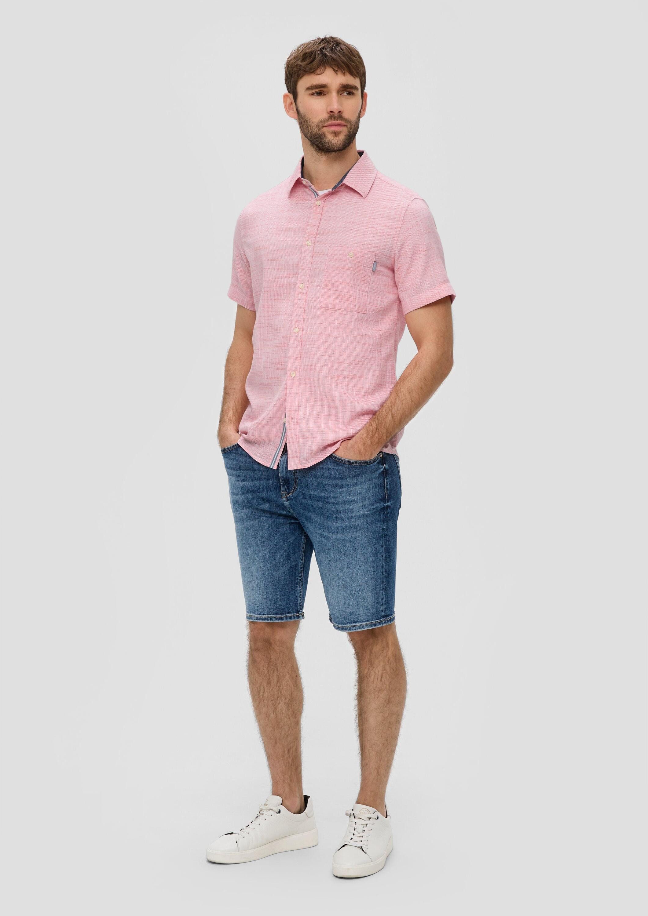 s.Oliver Kurzarmhemd Hemd Slim: Kurzarmhemd mit Kentkragen