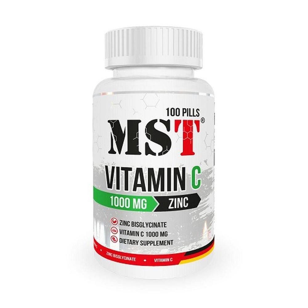 MST Nutrition MST - Vitamin C 1000 + Zinc 100 Pillen Tabletten, 100 St.