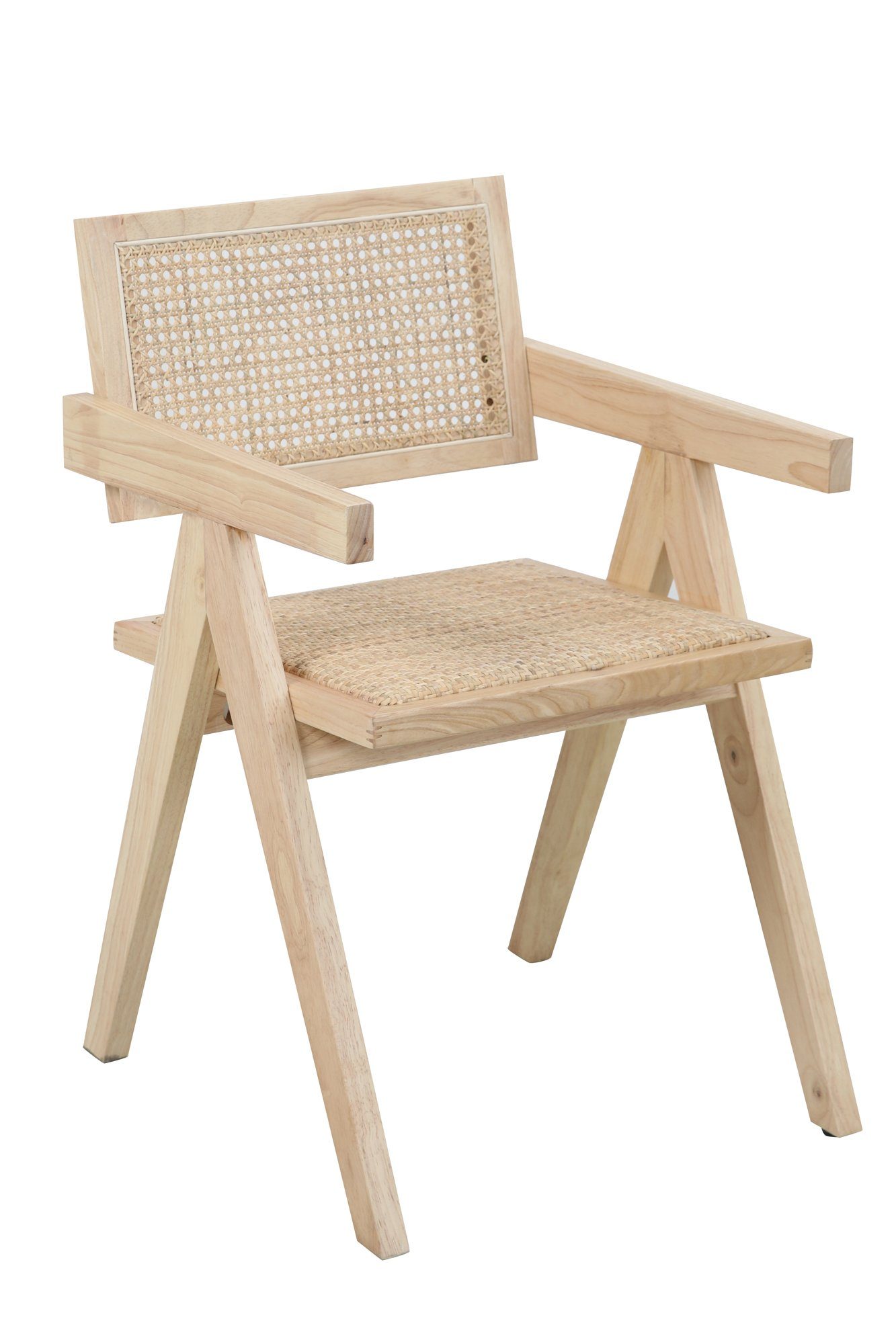 SIT Armlehnstuhl, gepolsteter Sitz, Rücken und Sitz mit Rattan
