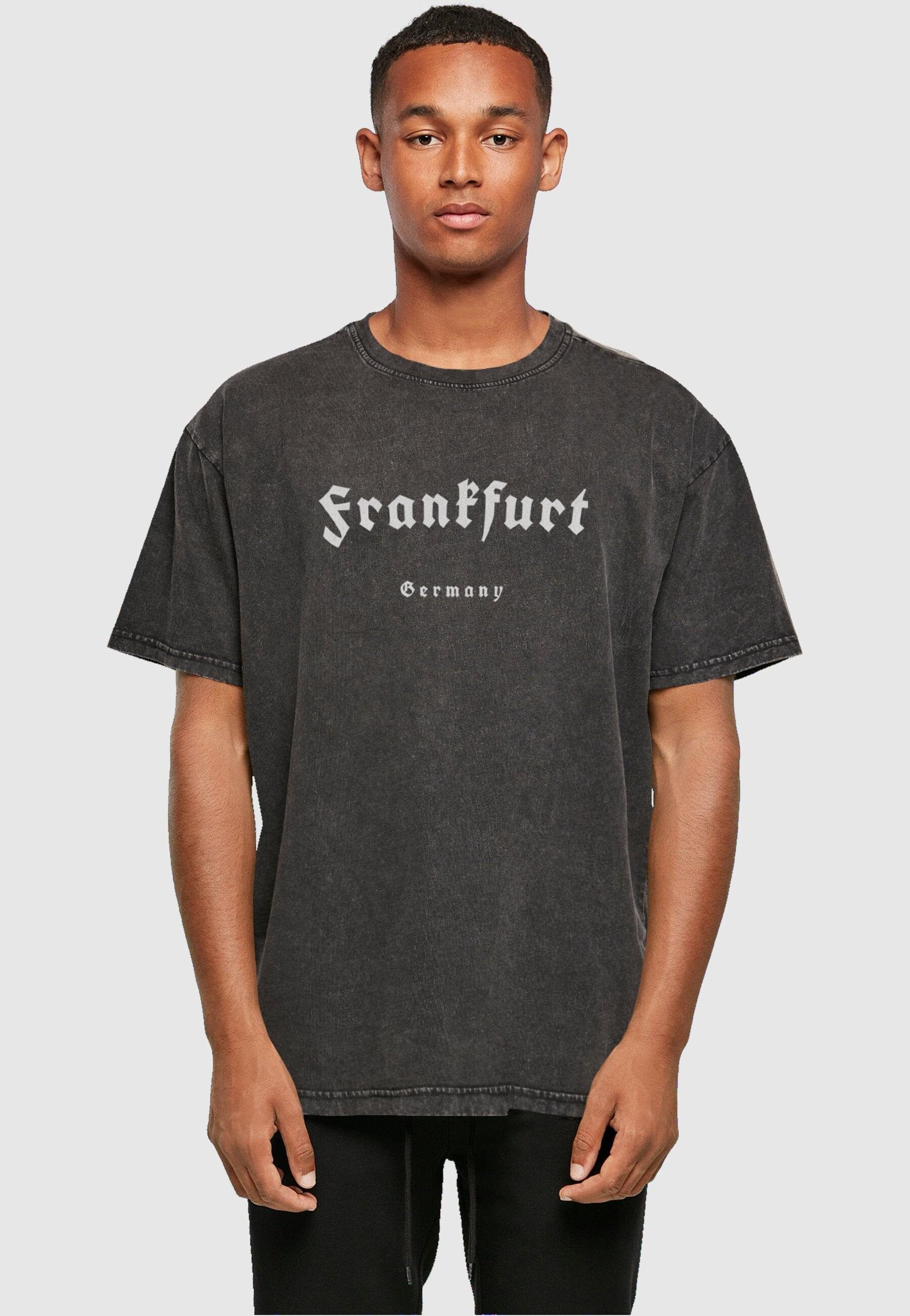 Herren Heavy Oversize Acid T-Shirt Frankfurt X Washed Tee black (1-tlg) Merchcode