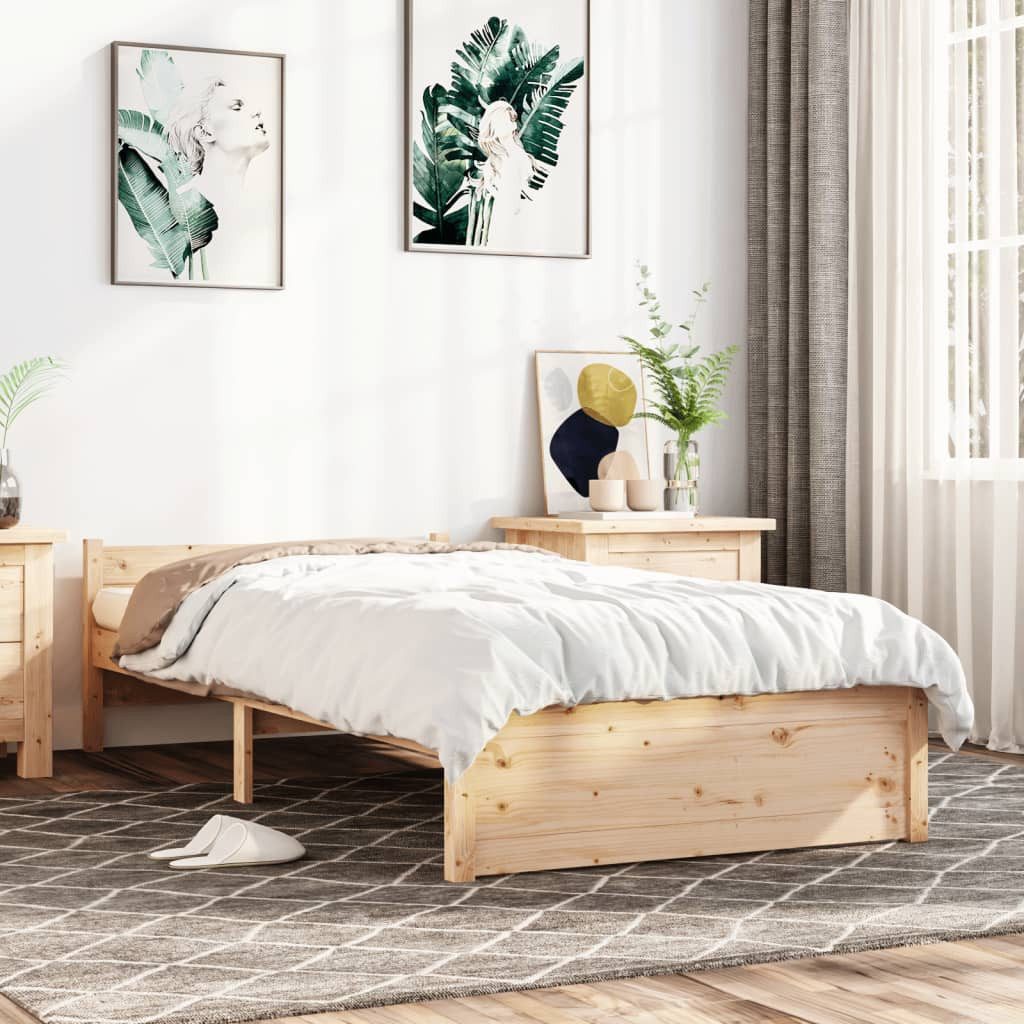 vidaXL Bett, Massivholzbett ohne Matratze 75x190 cm günstig online kaufen