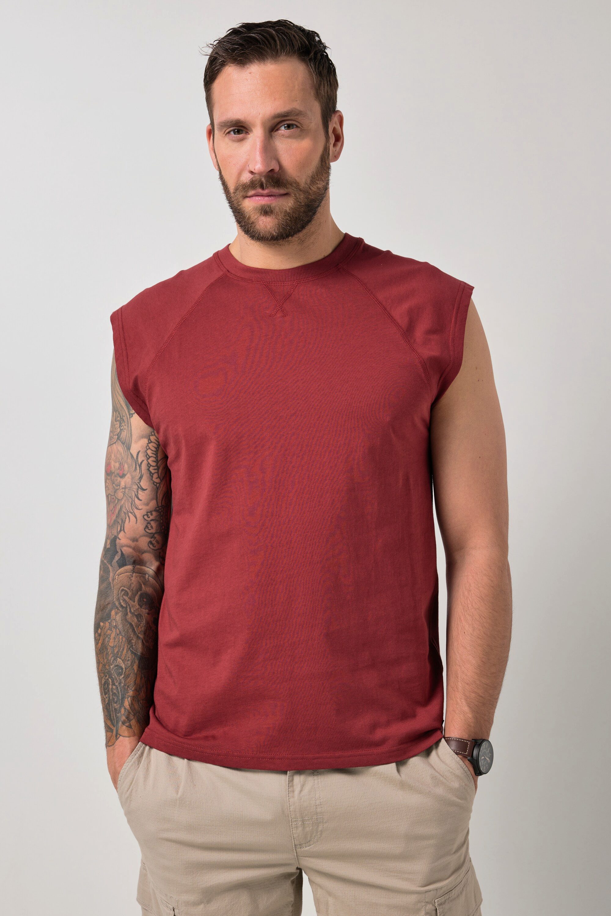 T-Shirt Tanktop überschnittene Schultern Rundhals