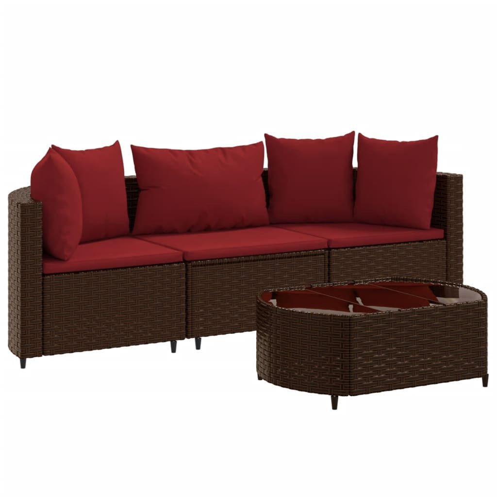 vidaXL Gartenlounge-Set 4-tlg. Garten-Sofagarnitur mit Kissen günstig online kaufen
