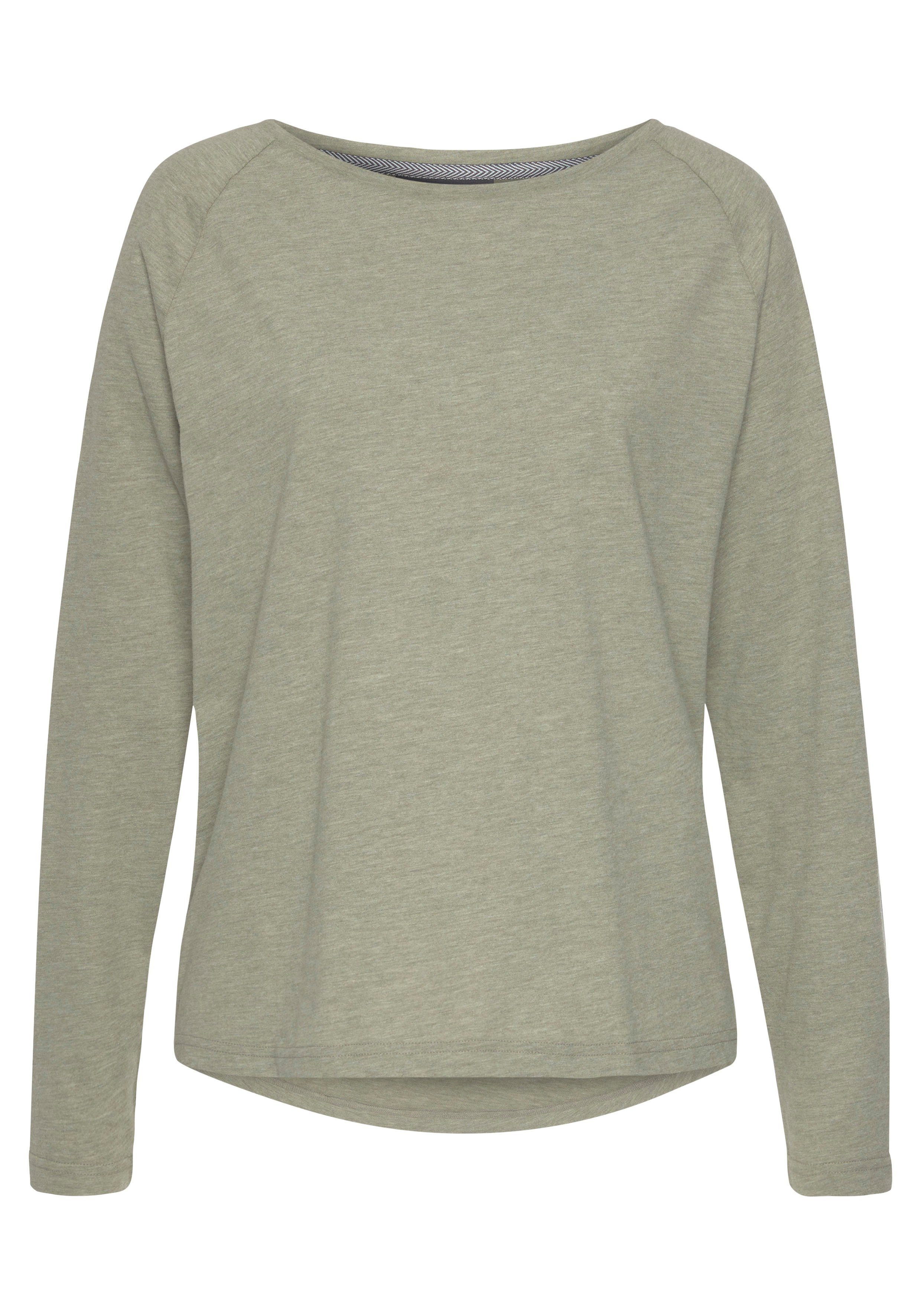 grün Longsleeve Logodruck Langarmshirt, hinten, mit meliert Tira Elbsand sportlich-casual