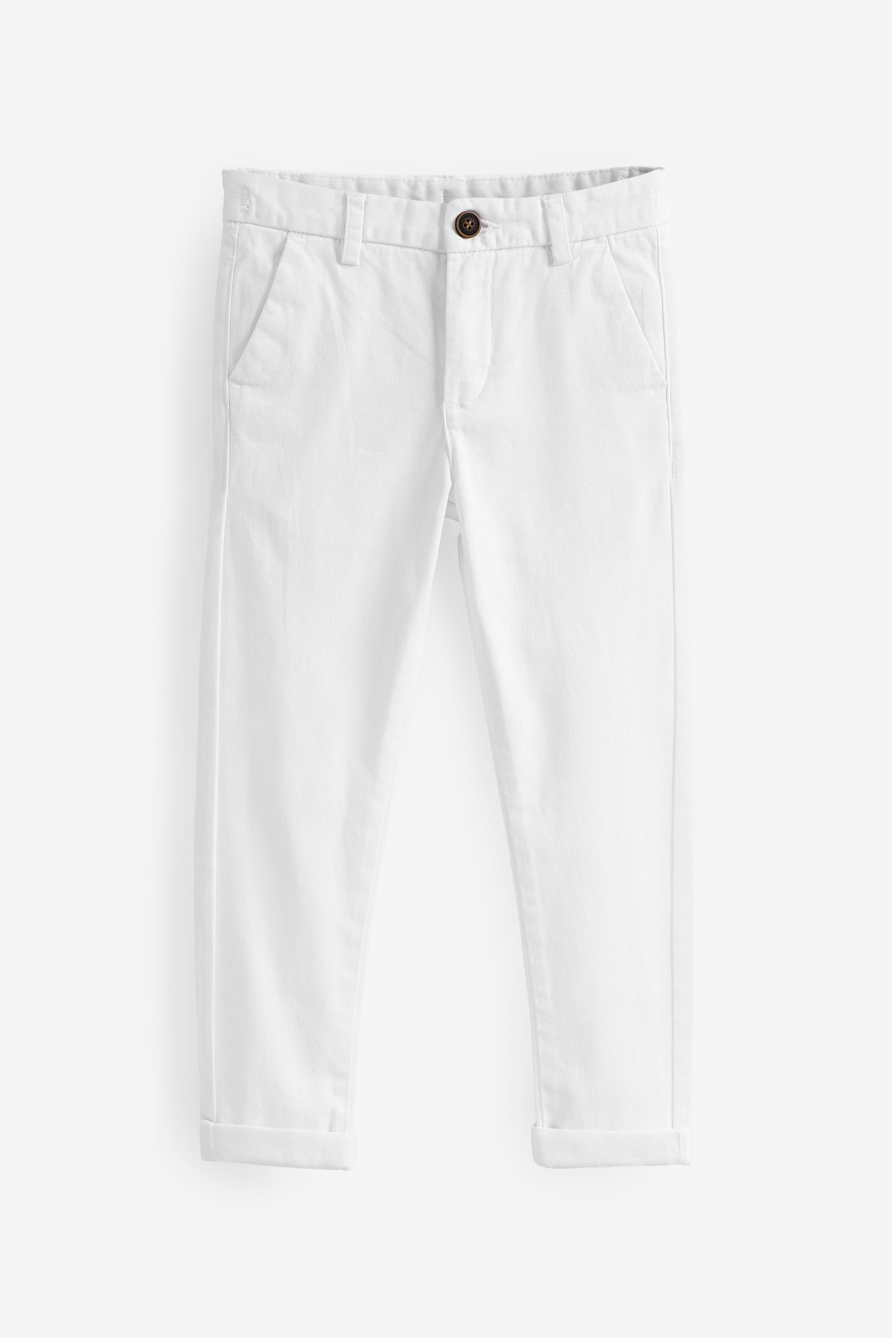 Next Chinohose Chinohose mit Stretch (3-16 Jahre) – Skinny Fit (1-tlg) White