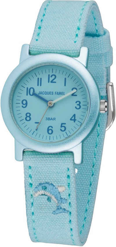 Jacques Farel Quarzuhr ORG 6665, Delphinuhr, Armbanduhr, Kinderuhr, ideal auch als Geschenk, mit Delfinmotiv