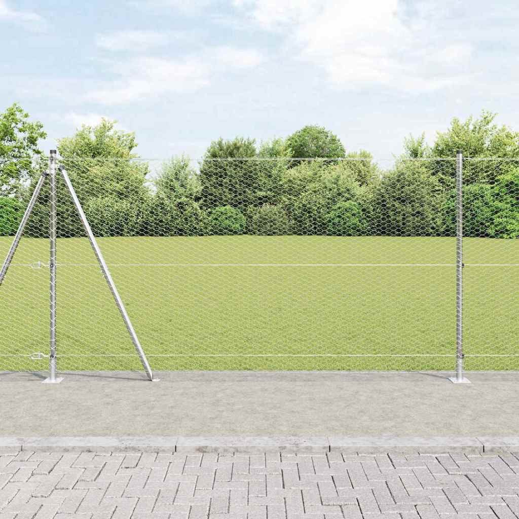 vidaXL Zaunpfosten Silber, (1-St)