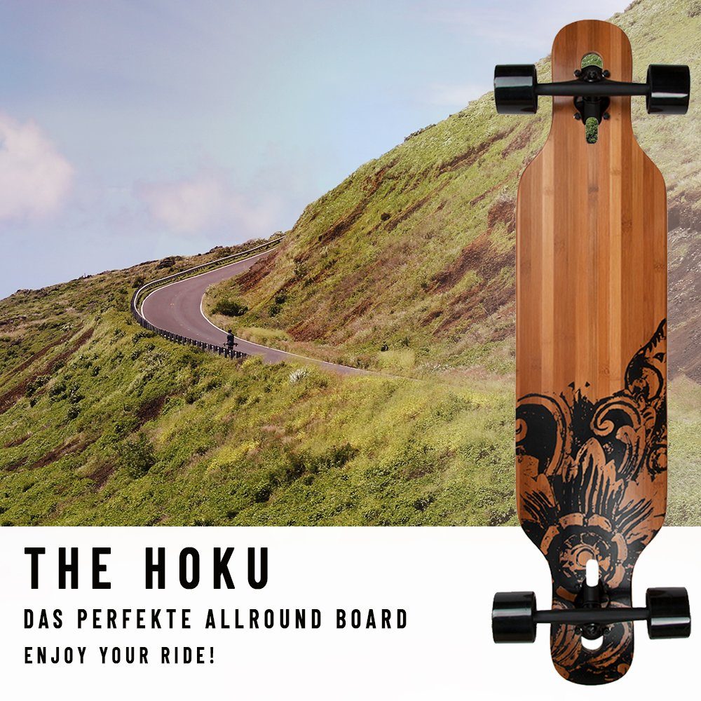 JUCKER HAWAII Longboard NEW HOKU Flex Allround bis kg, 110 1, Deck Bambus Fiberglas Longboard